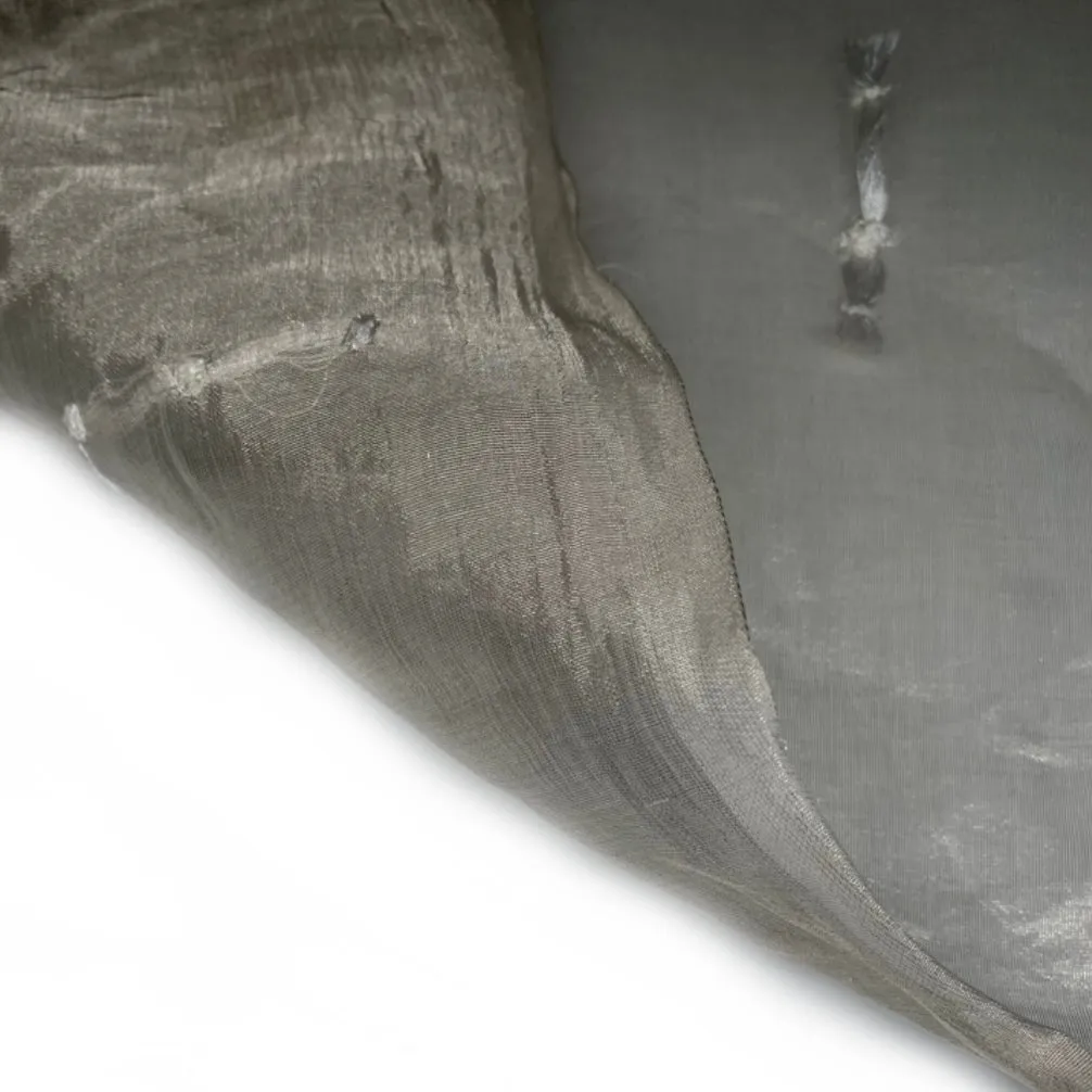Embroidered Silk Organza - Silver/White