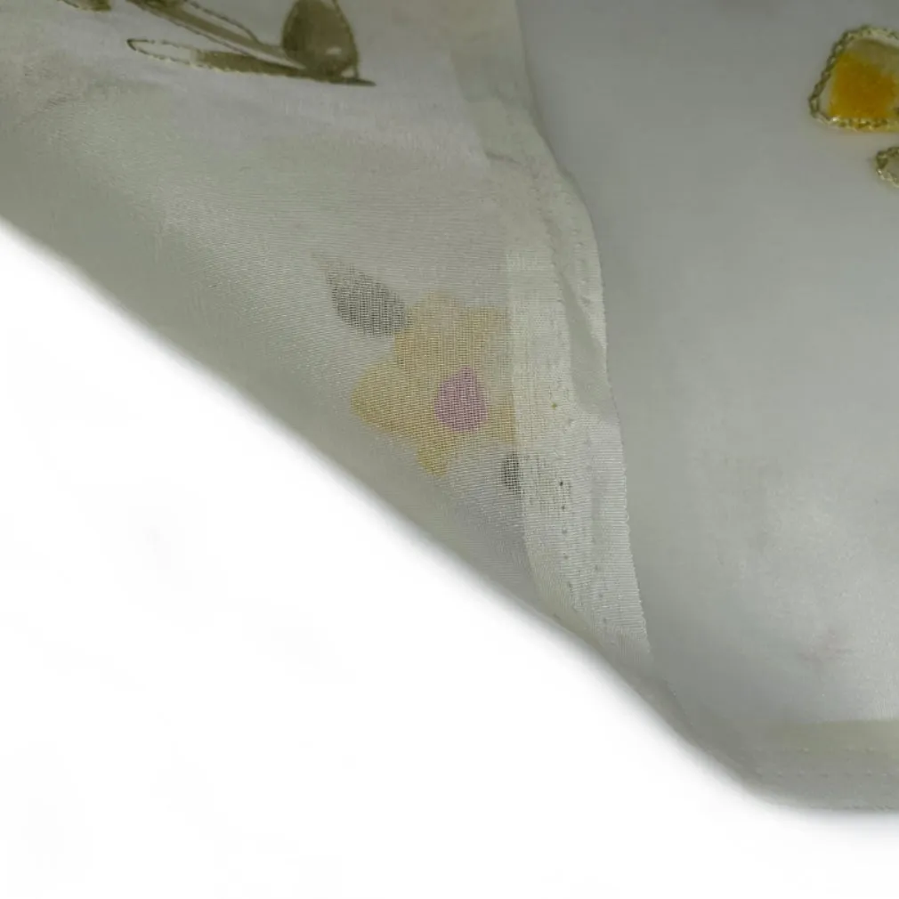 Embroidered Silk Organza - Yellow