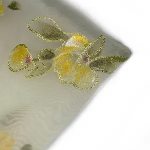 Embroidered Silk Organza - Yellow