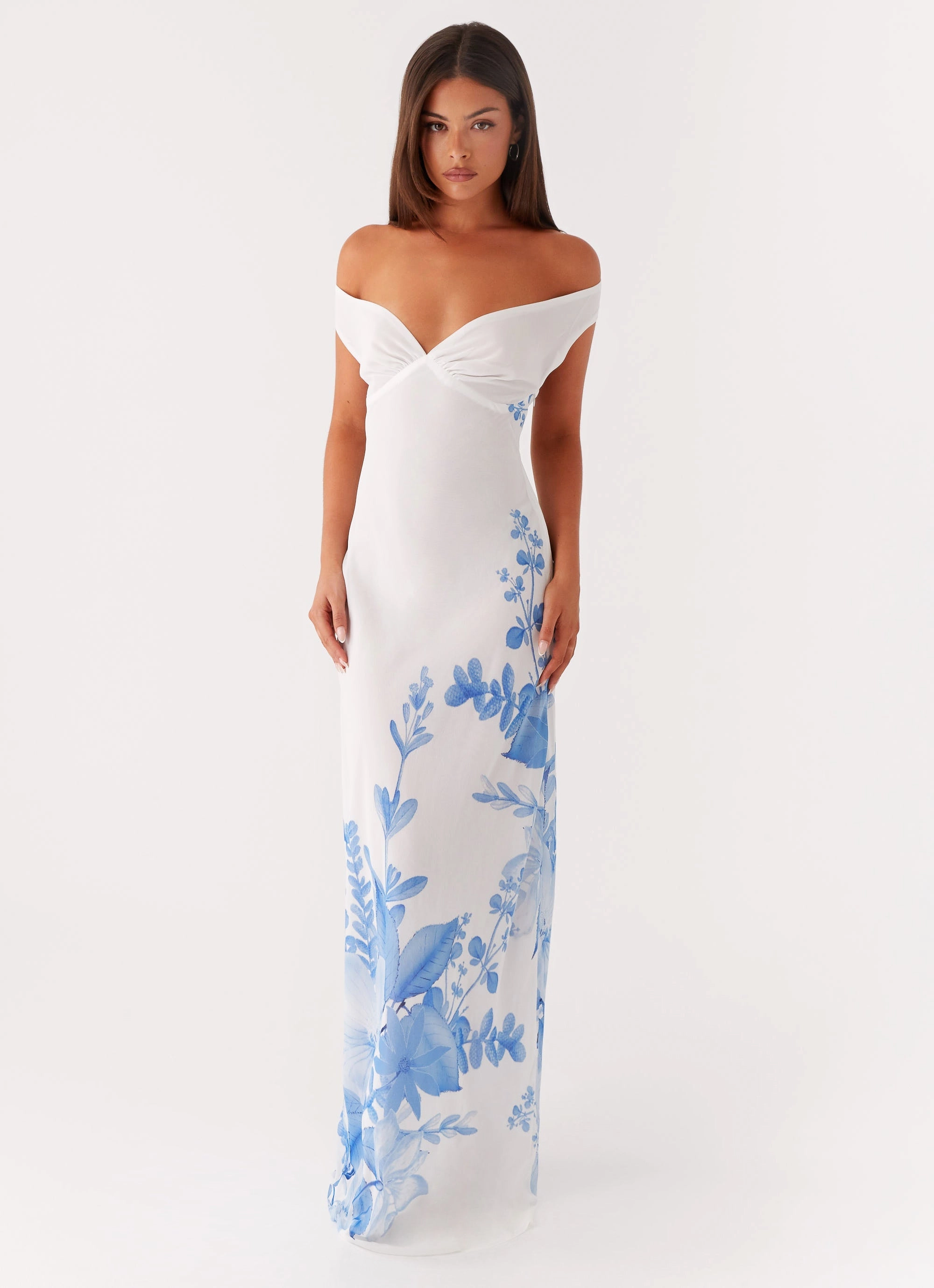 Krissa Maxi Dress - Blue Floral Trendy Wearable Cozy Wear