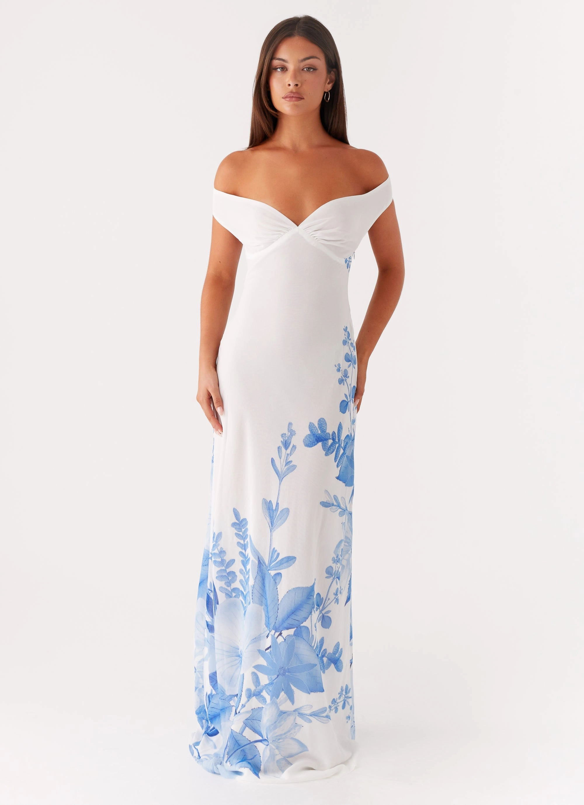 Krissa Maxi Dress - Blue Floral Chill Detail