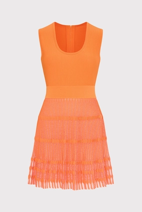 Sheer Knit Fit And Flare Mini Dress Soft Silhouette