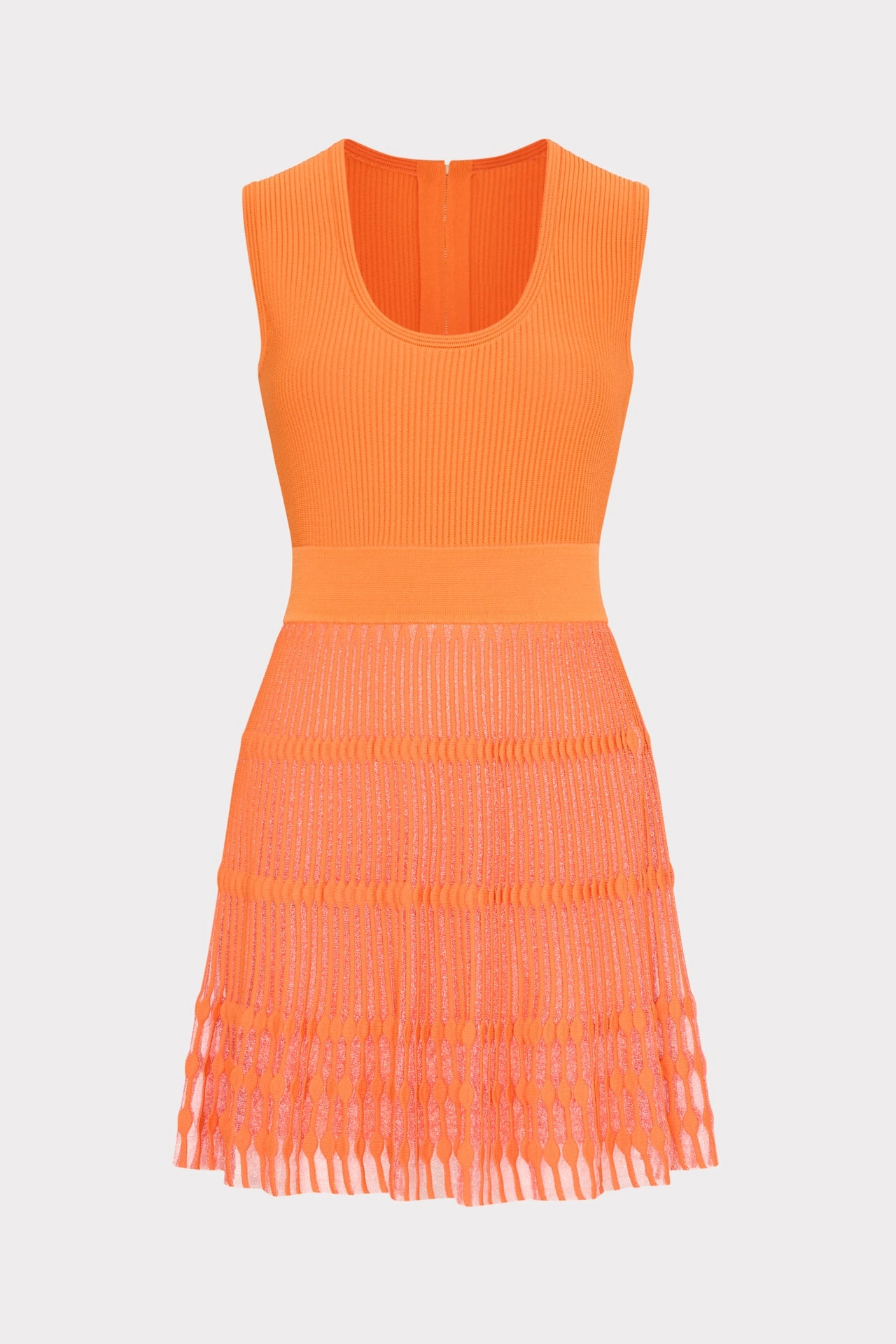 Sheer Knit Fit And Flare Mini Dress Airy Fit Sleek Silhouette