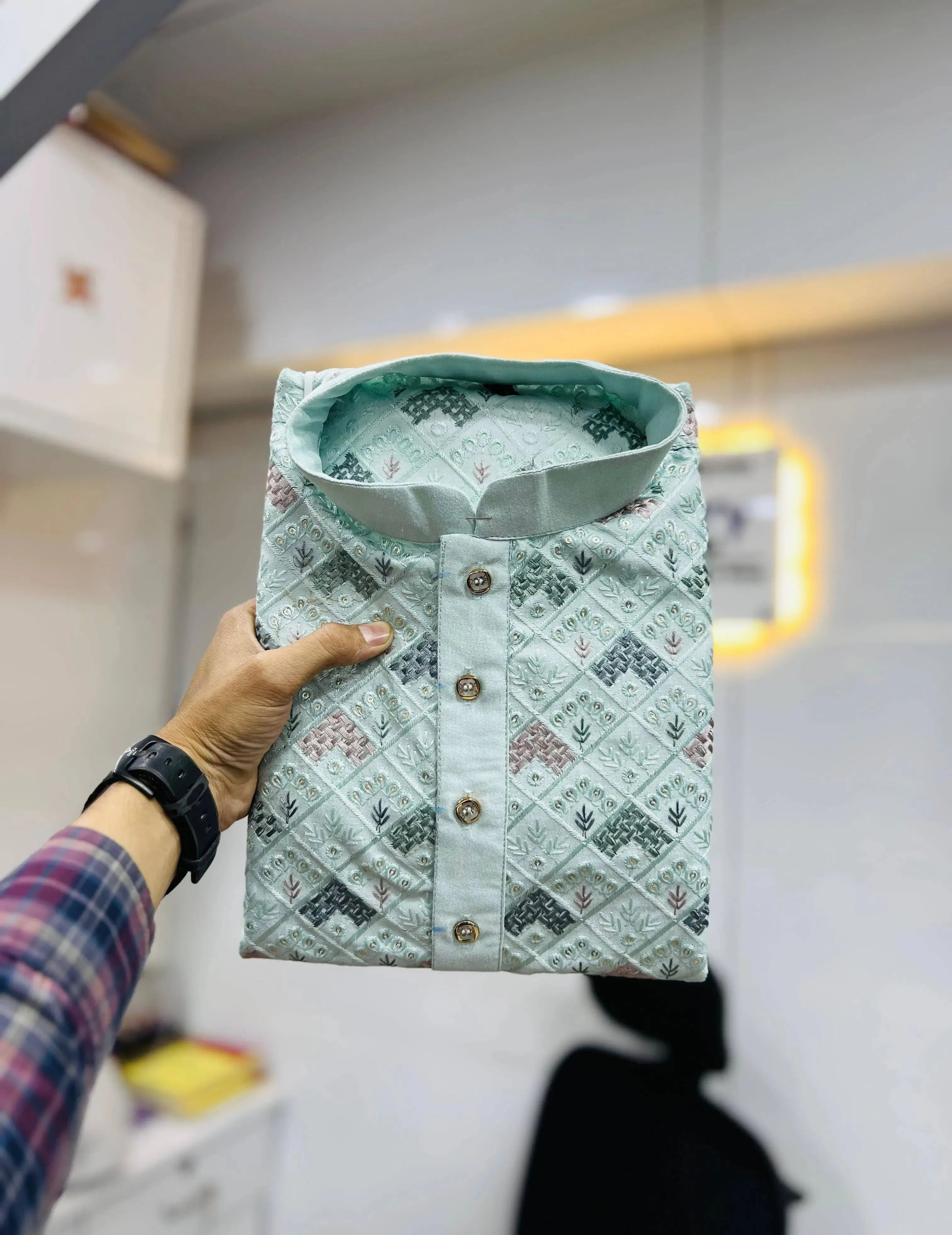 Embroidery  Work Kurta with Pajama For Men