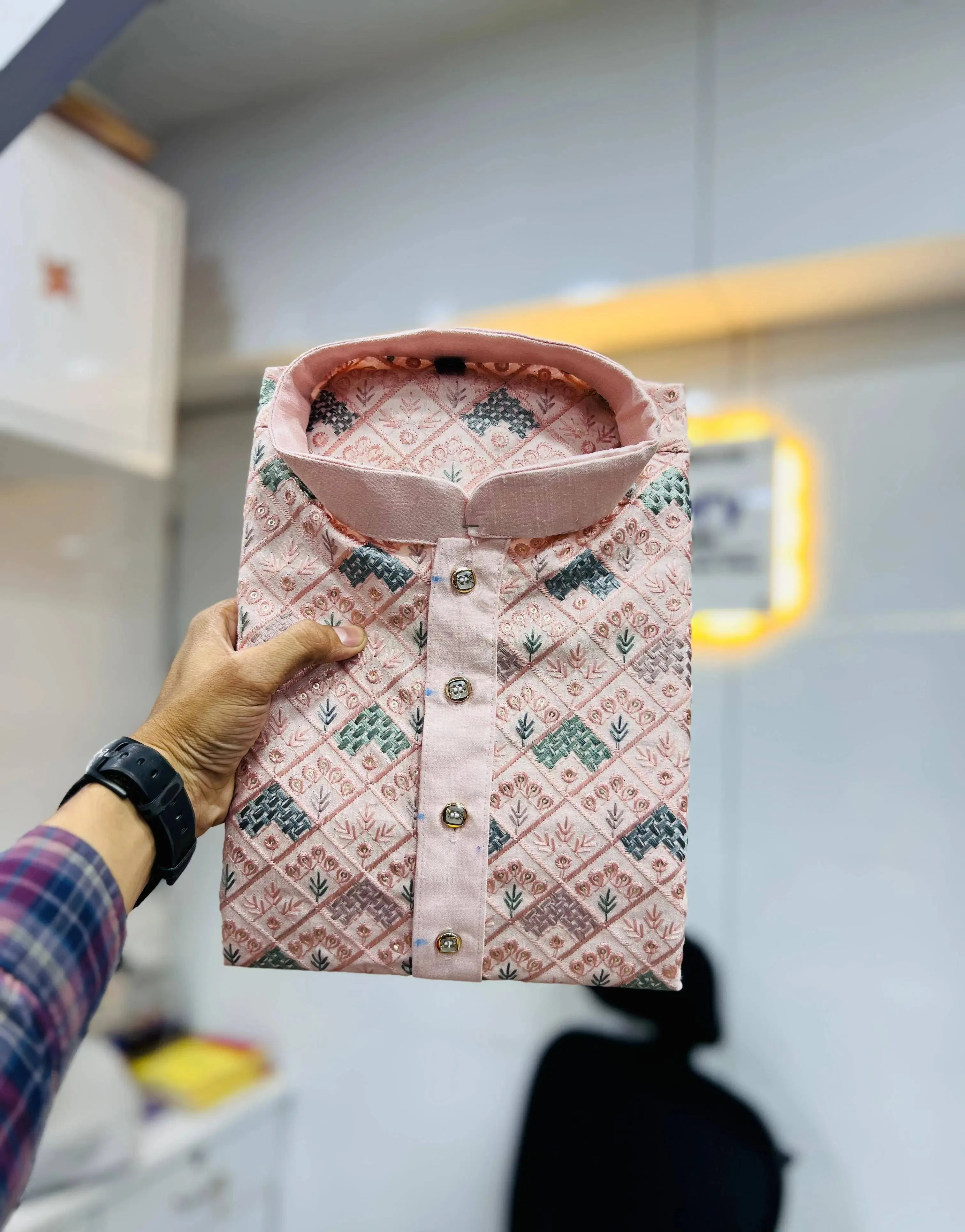 Embroidery  Work Kurta with Pajama For Men