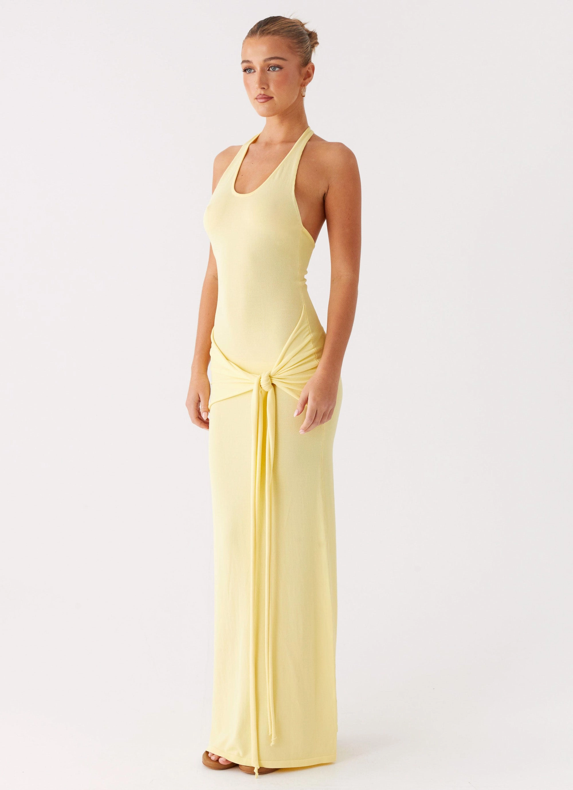 Korean Trend Pina Colada Knit Maxi Dress - Yellow