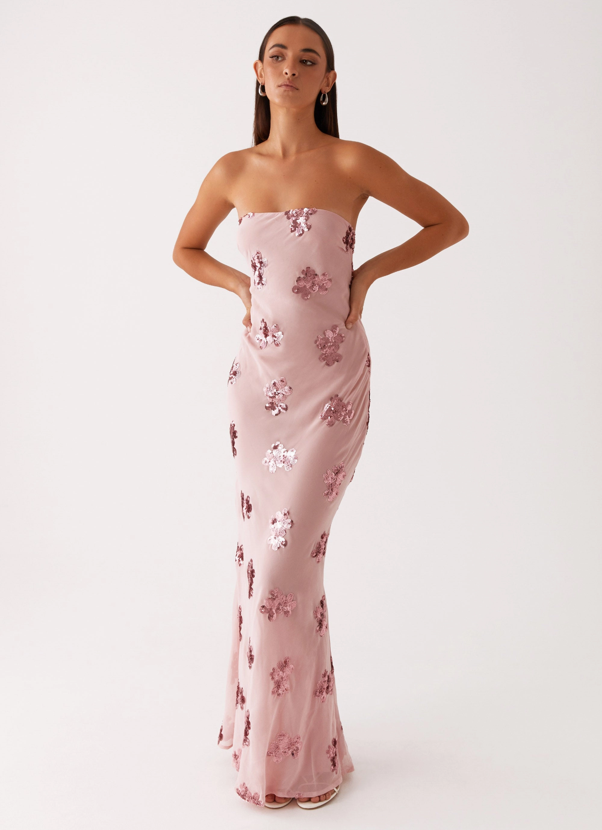 Bold Design Sweet Escape Sequin Maxi Dress - Baby Pink