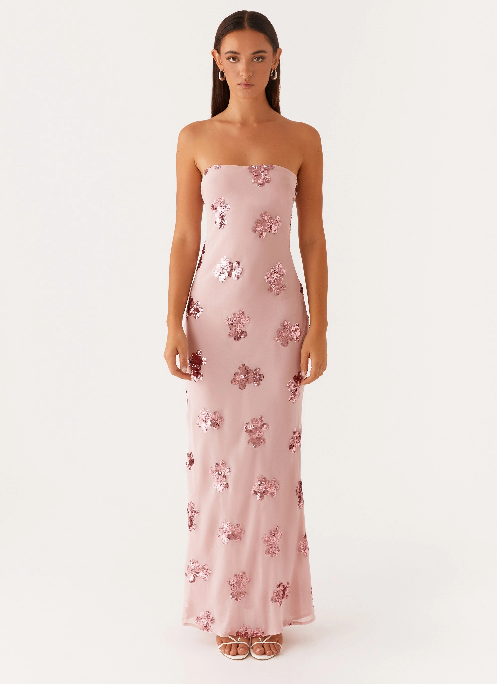 Travel Vibe Sweet Escape Sequin Maxi Dress - Baby Pink