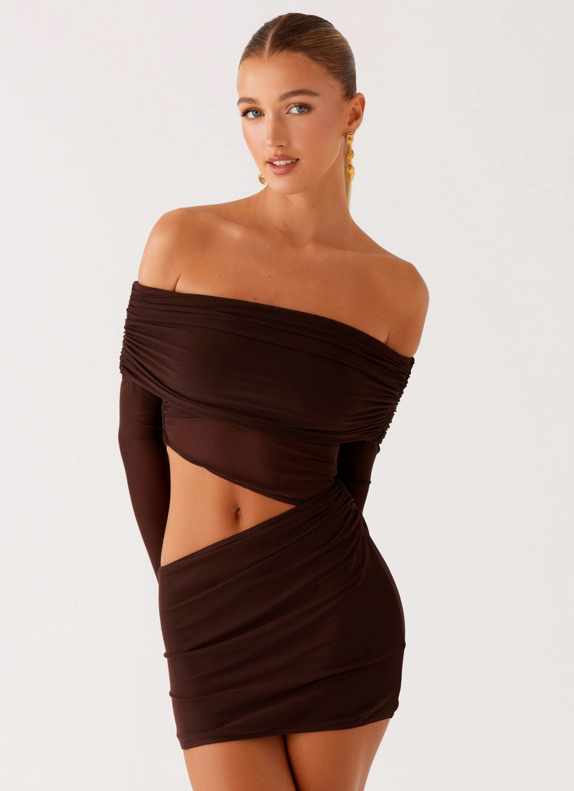 Emery Mini Dress - Chocolate Contemporary Design