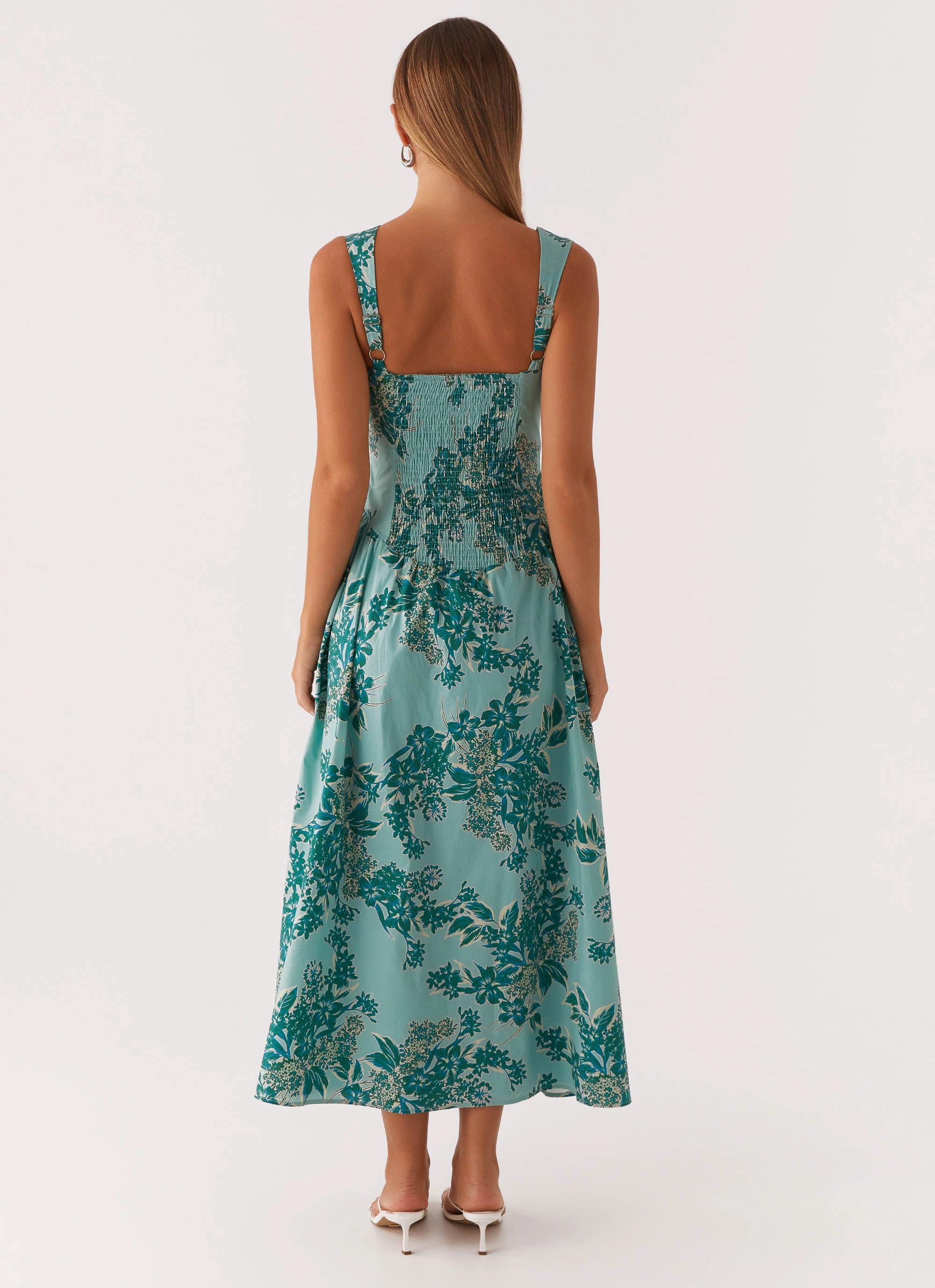 Smart Detail Pastel Sky Emmalina Midi Dress - Cloud Nine Floral