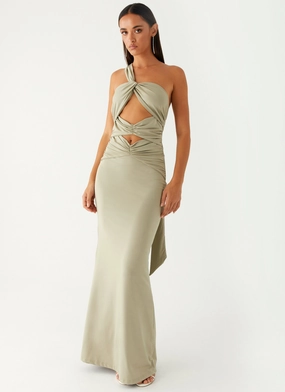 Christie Maxi Dress - Sage Figure-Skimming