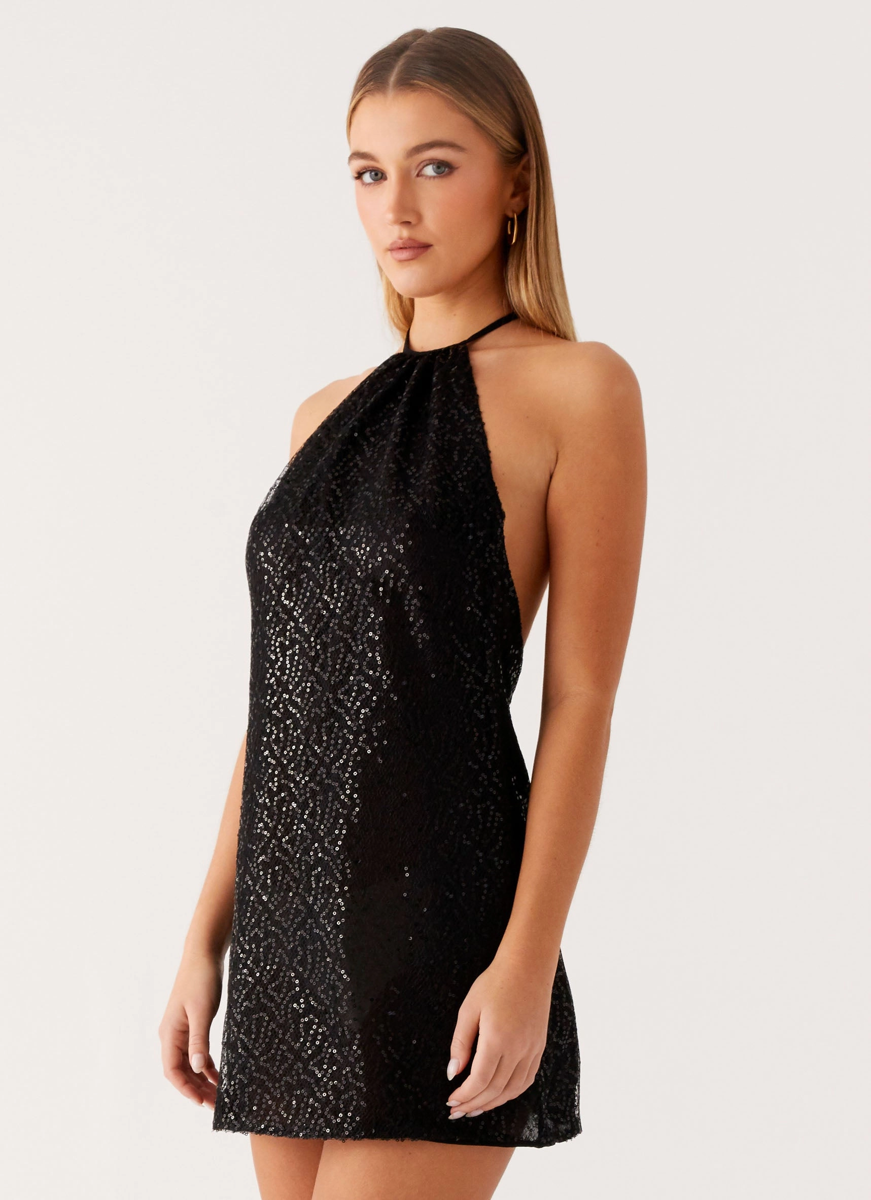 Kingdom Sequin Mini Dress - Black Layering Fit