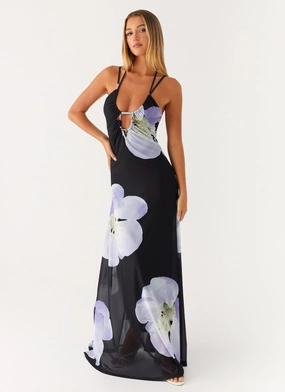Enrika Maxi Dress - Flower Print packable