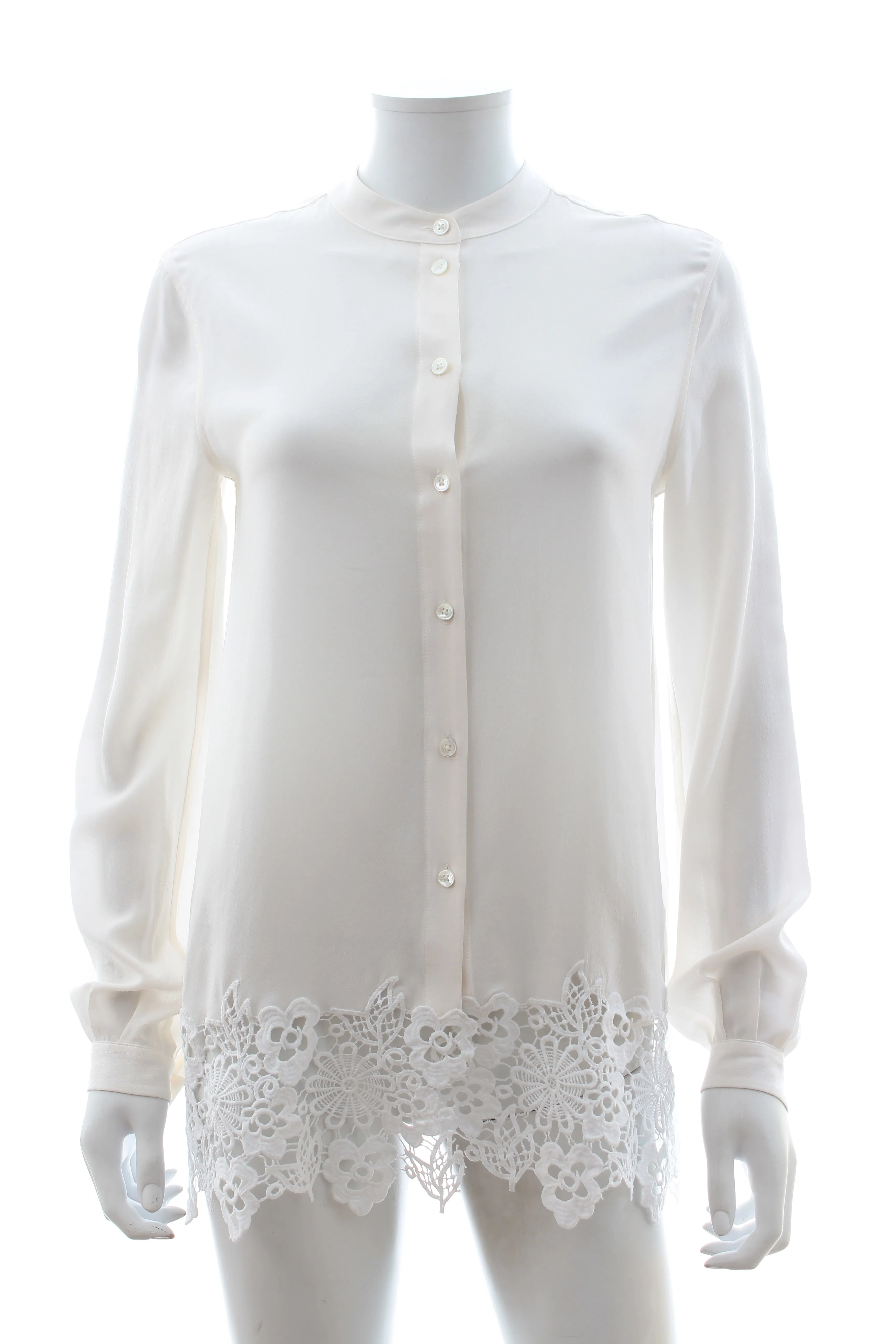 Equipment 'Henri' Lace Trimmed Silk Shirt