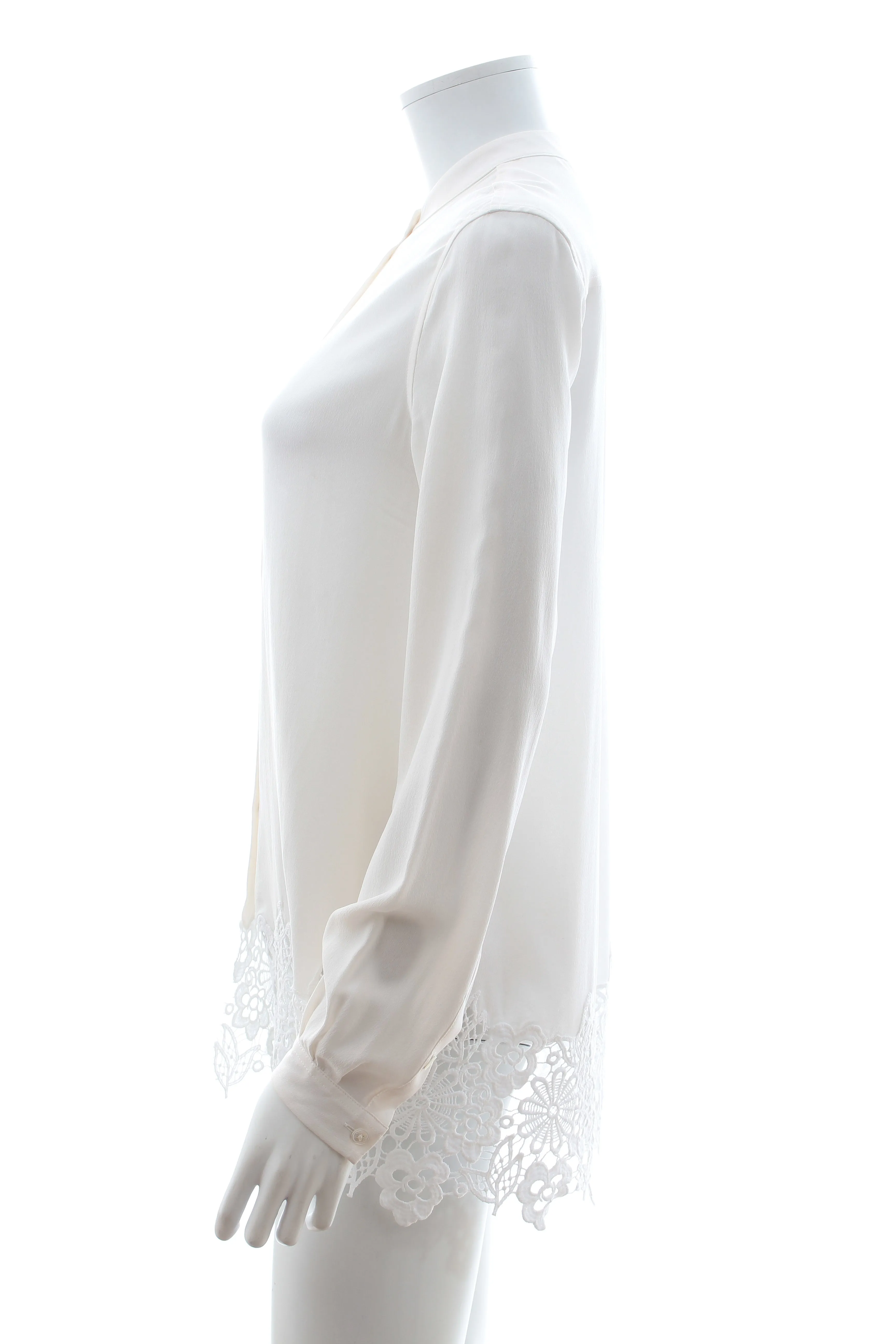 Equipment 'Henri' Lace Trimmed Silk Shirt