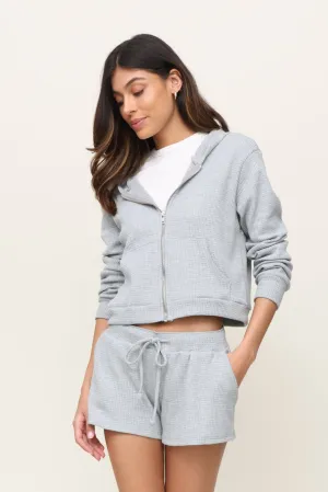 Adaptive Waistband Lazy Day Waffle Zip Up