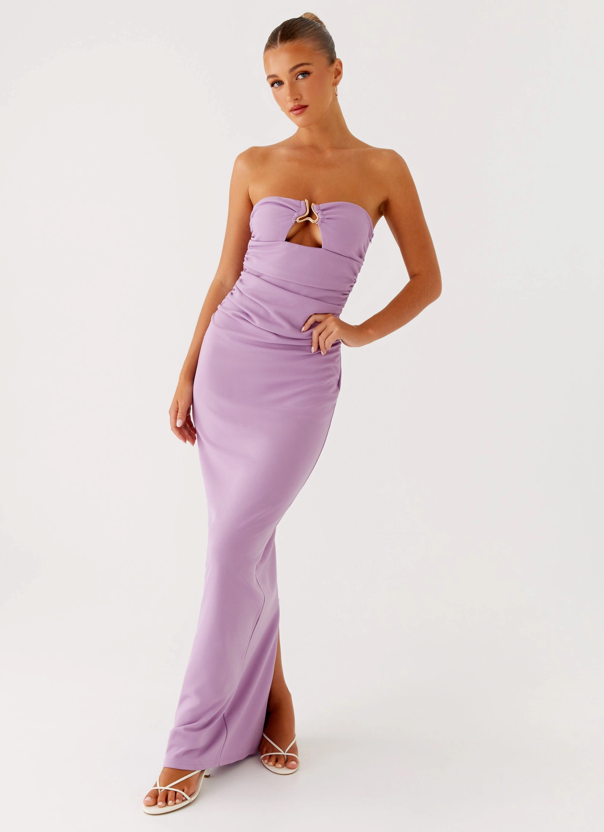 Eryn Maxi Dress - Lilac Asymmetrical hem