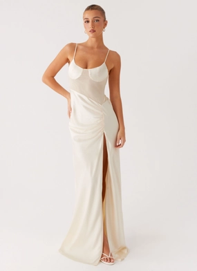 Rising Sun Maxi Dress - Off White Soft Structure