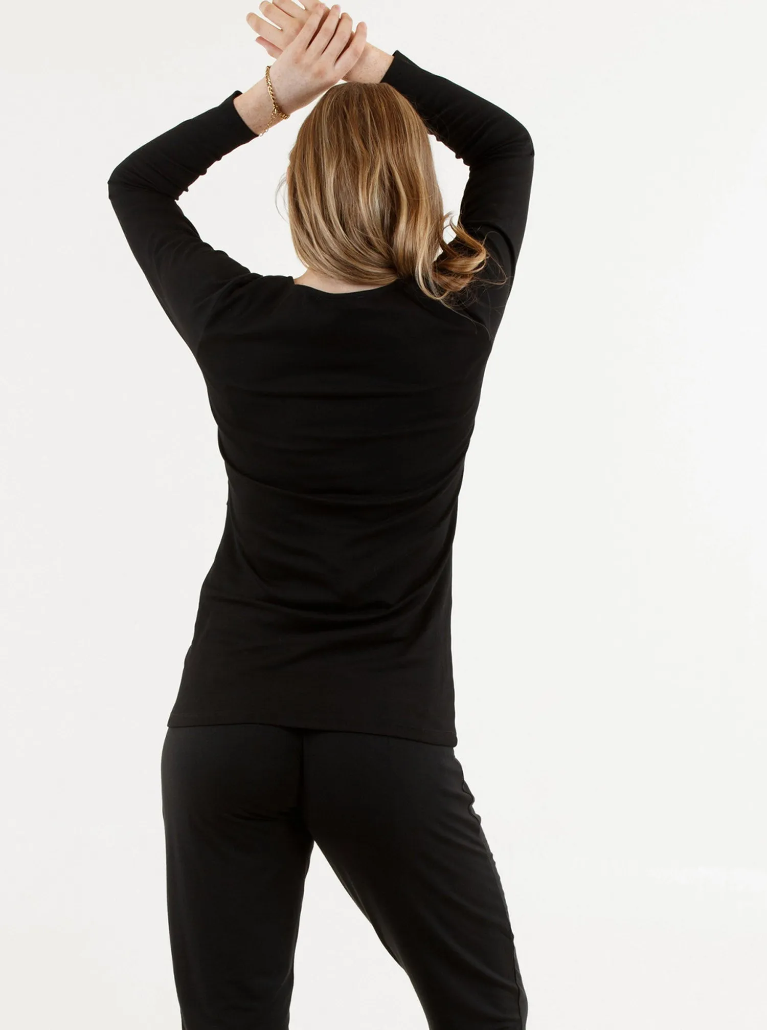 Essential Black Long Sleeve Maternity T-shirt