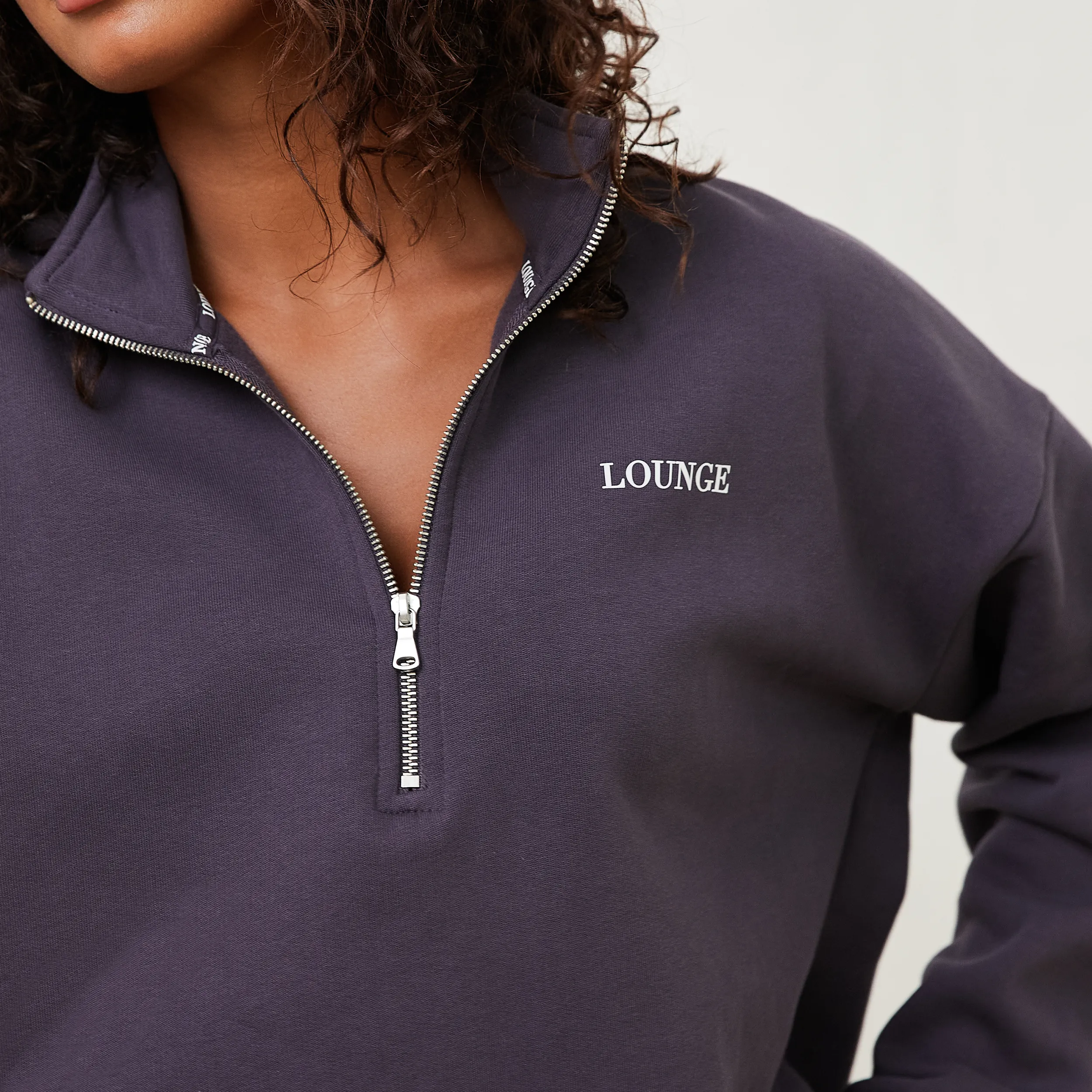 Essential Oversized Quarter Zip Sweater - Smoked Blue