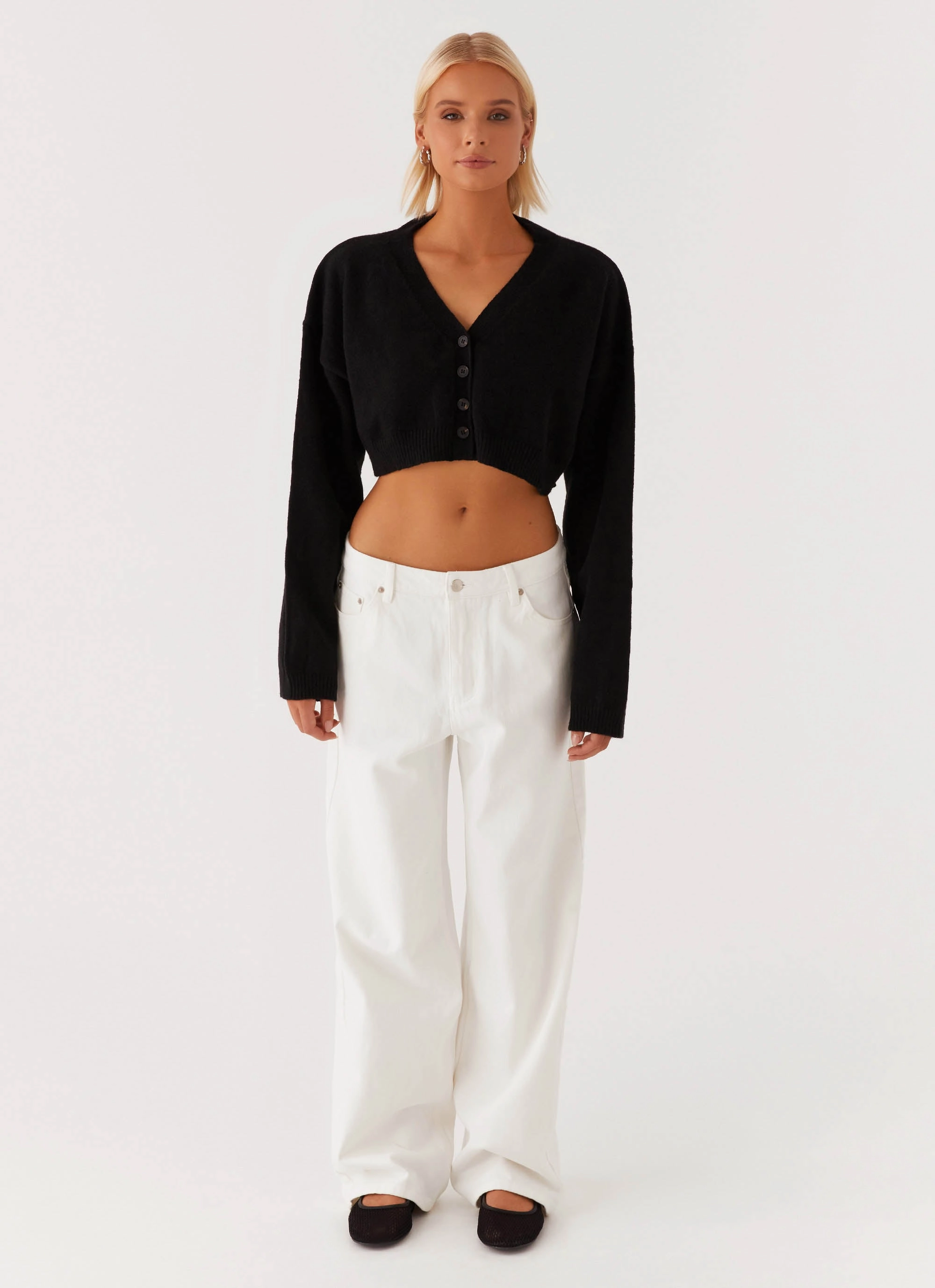 LowProfile Design Endlessly Cropped Cardigan - Black