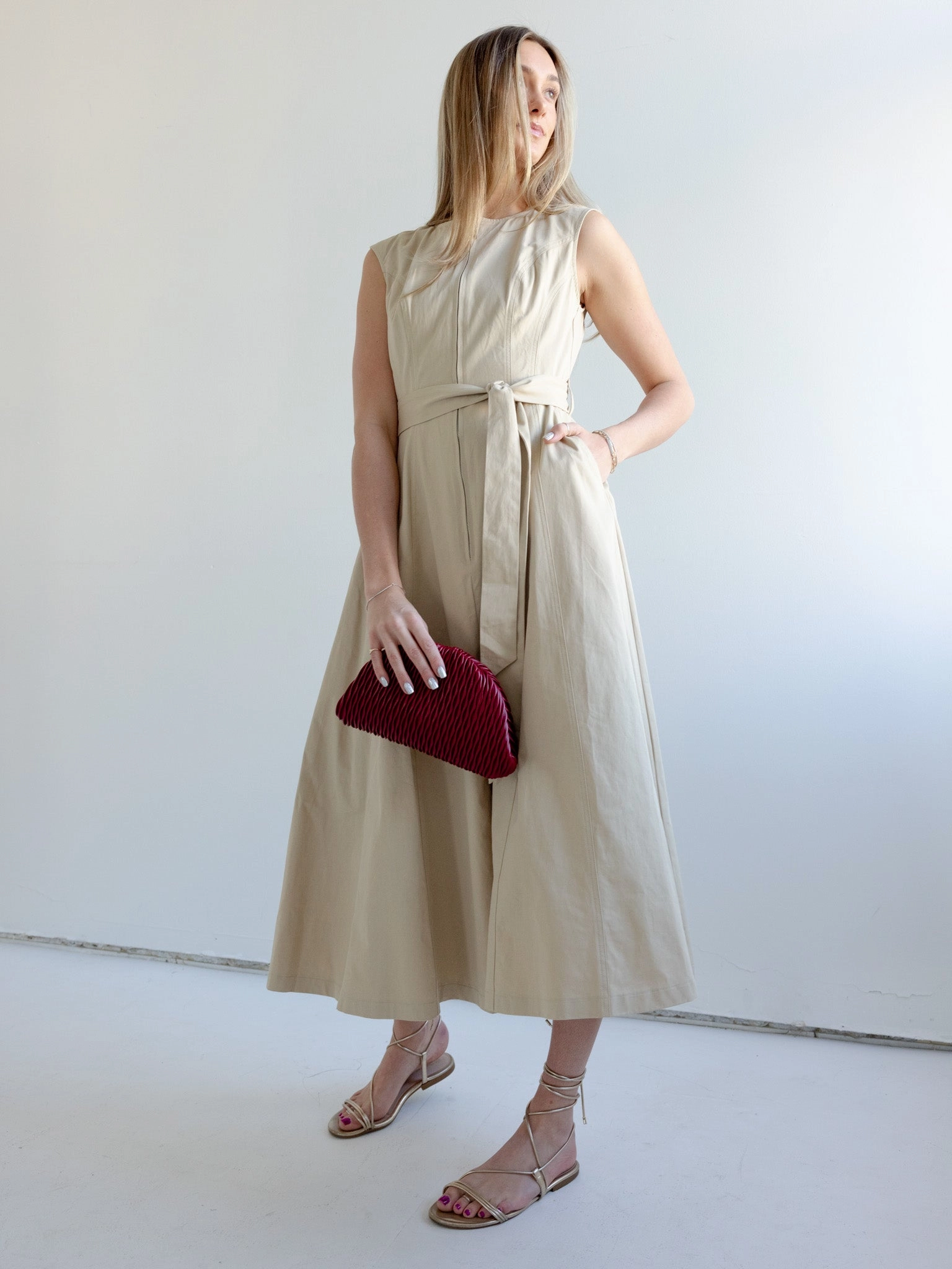 Ester Sash Dress Breathable fabric