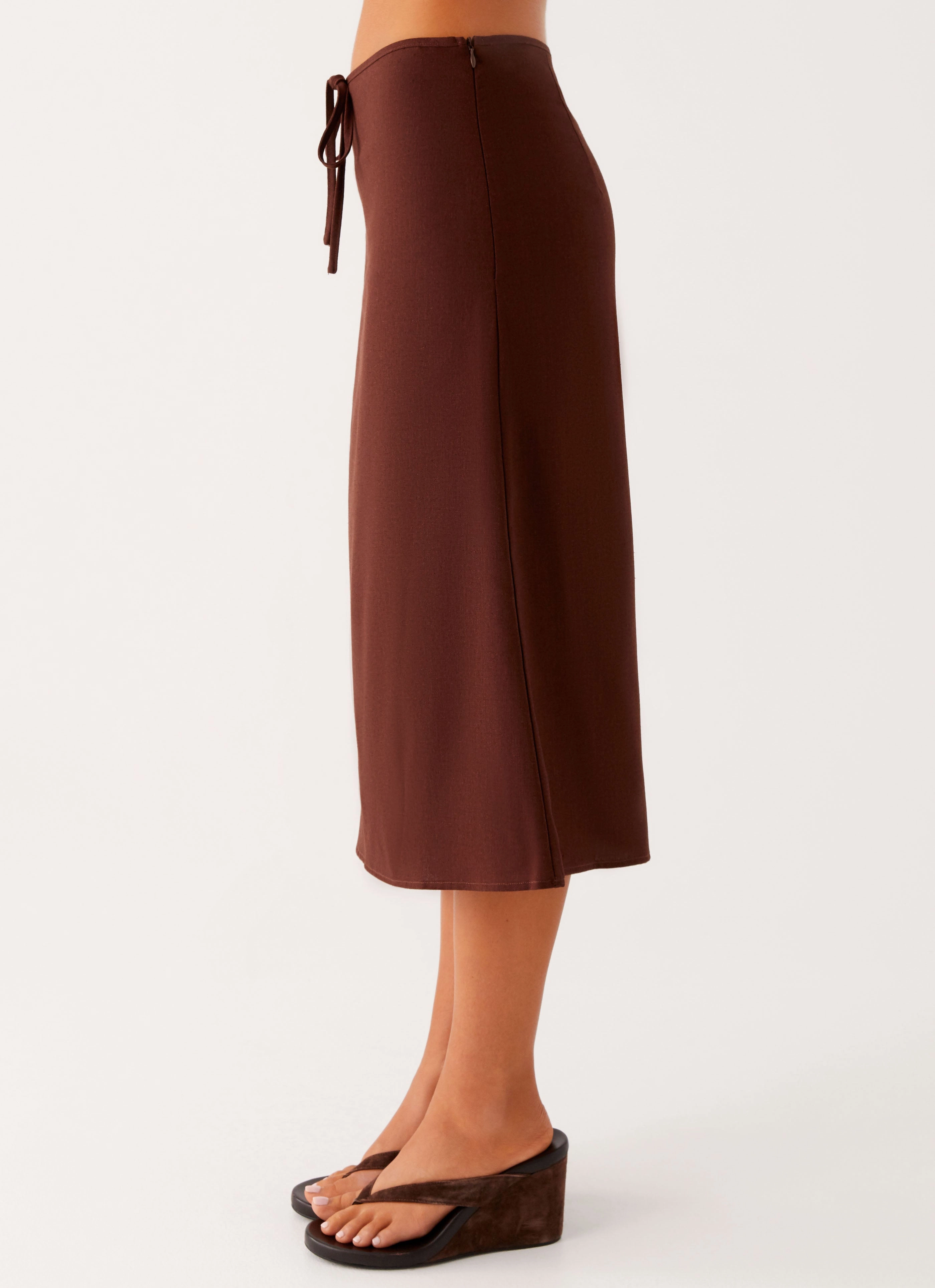 Style Preview Esther Midi Skirt - Chocolate