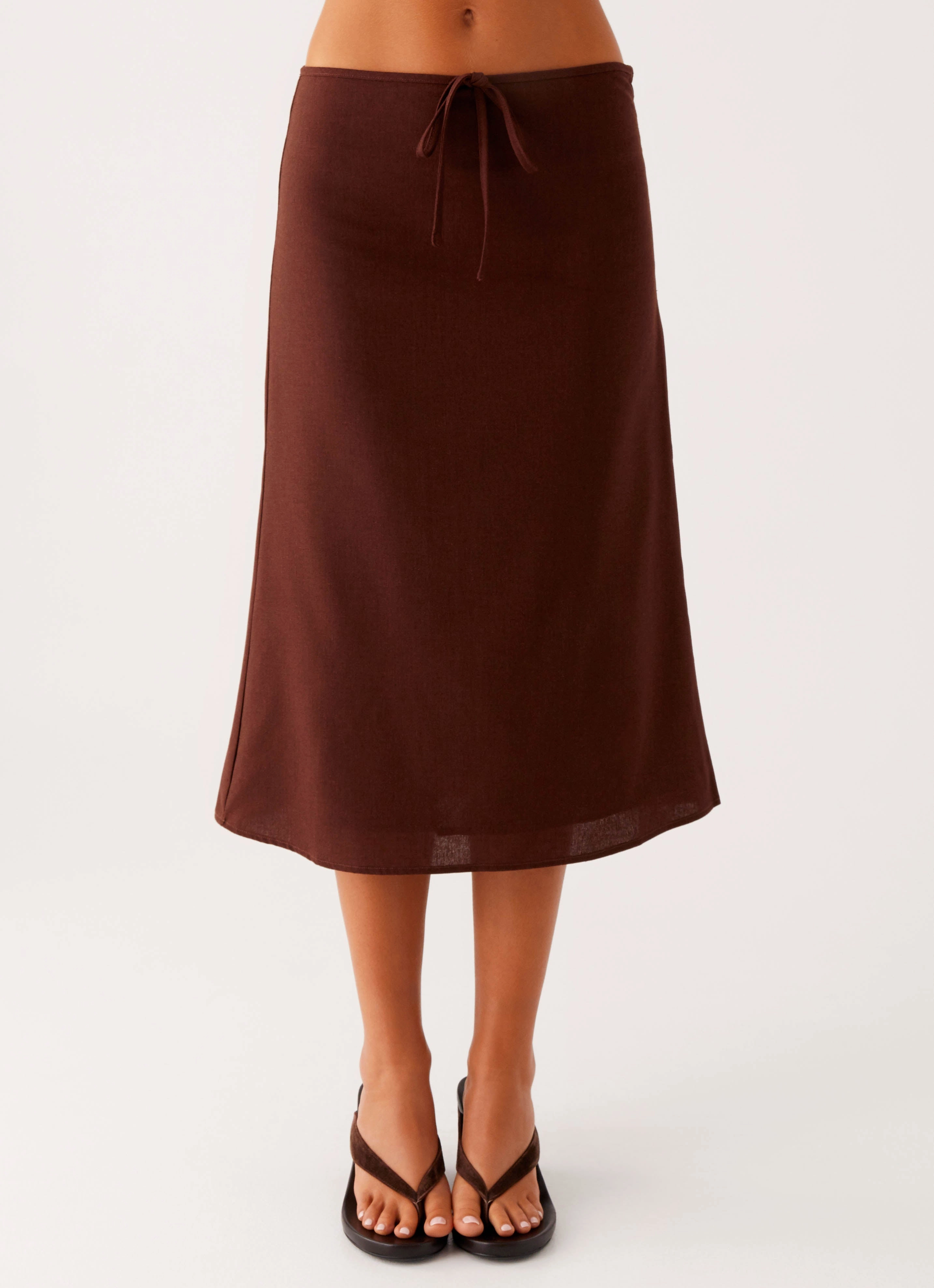 Esther Midi Skirt - Chocolate Travel Influence