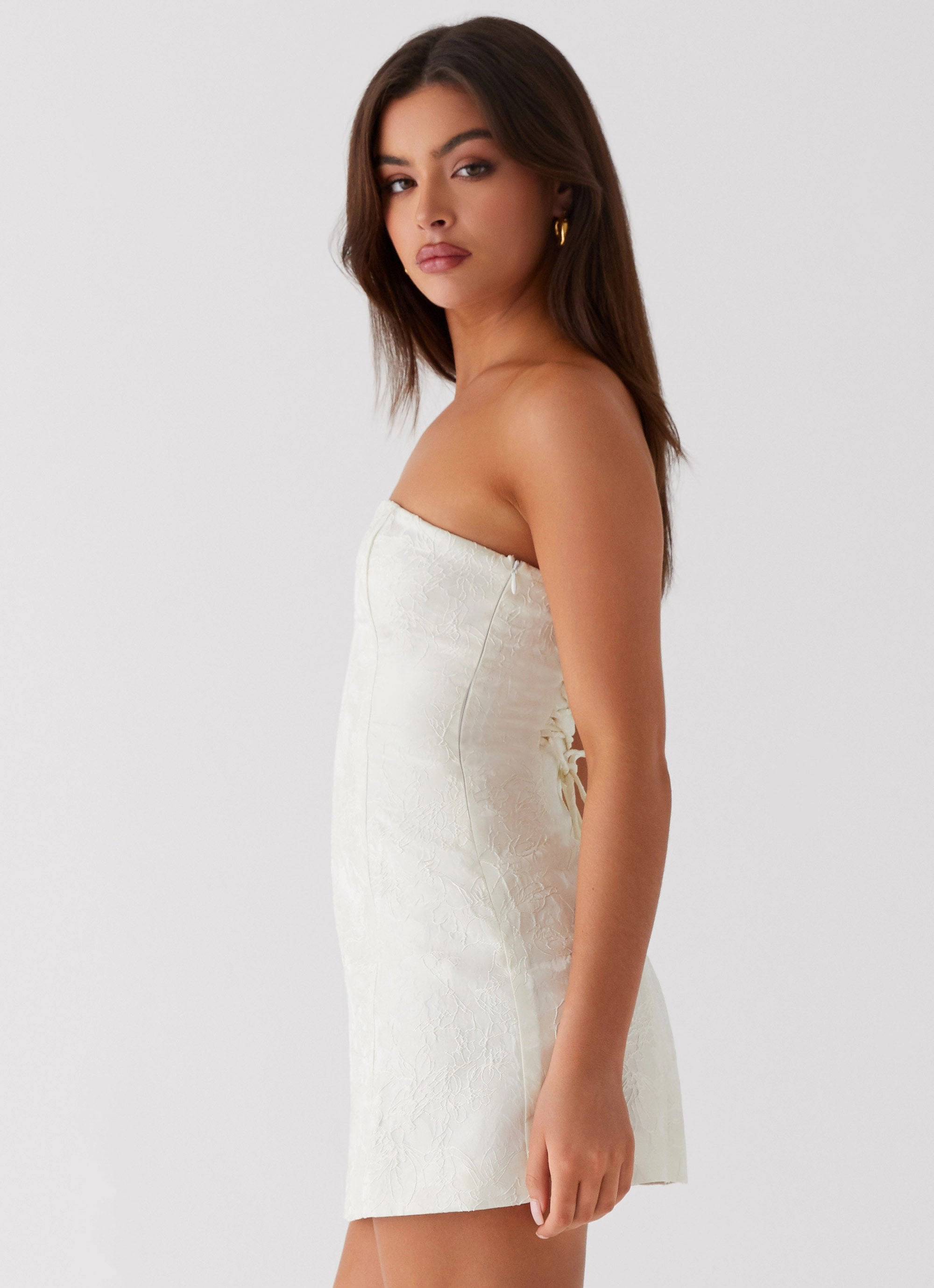Shopping Trip Winter Layering Eternity Strapless Mini Dress - Ivory