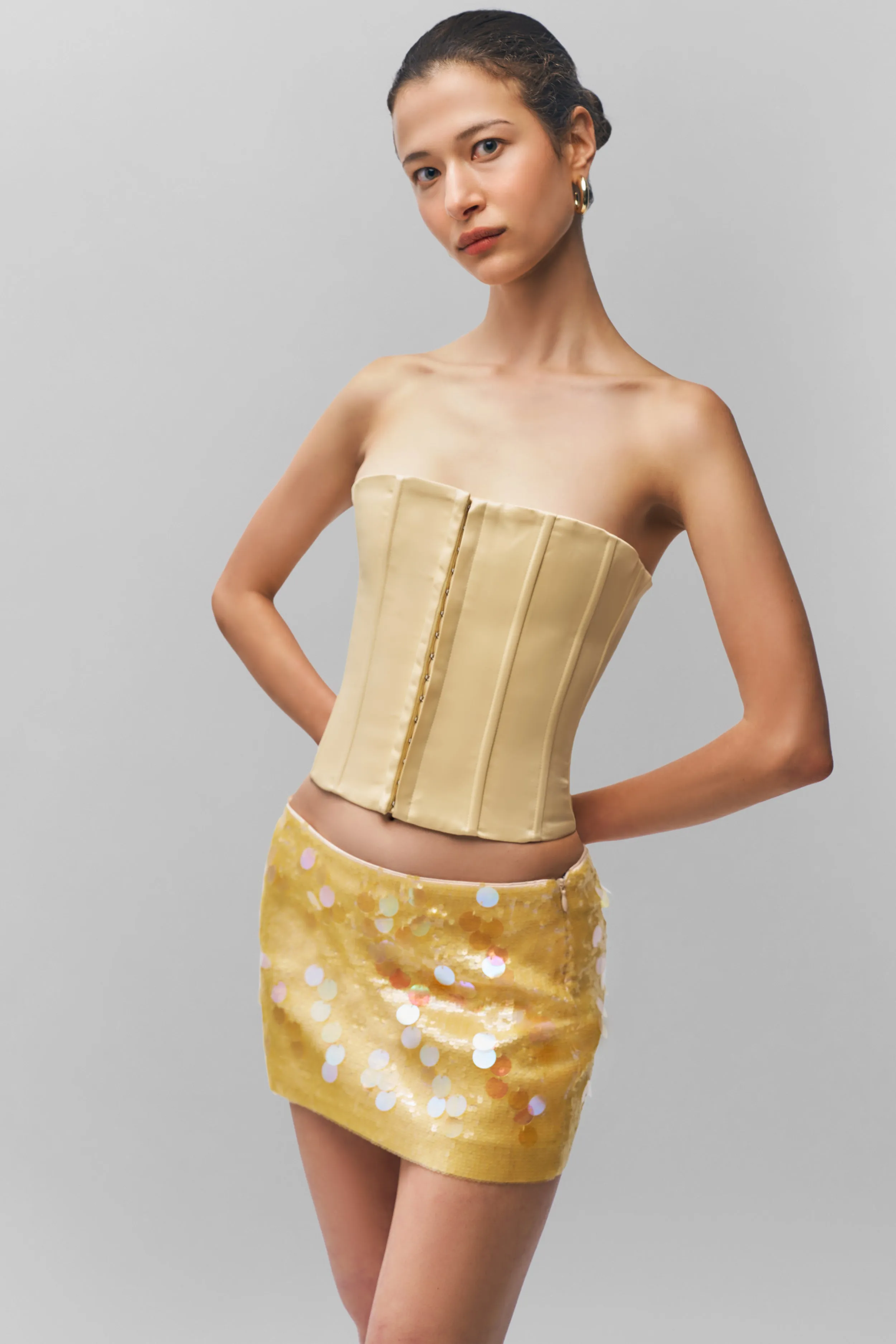 Versatile Layering Piece Satin Corset