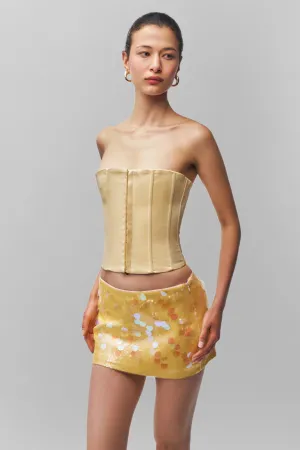 Satin Corset FadeResistant Coating Ribbed collar