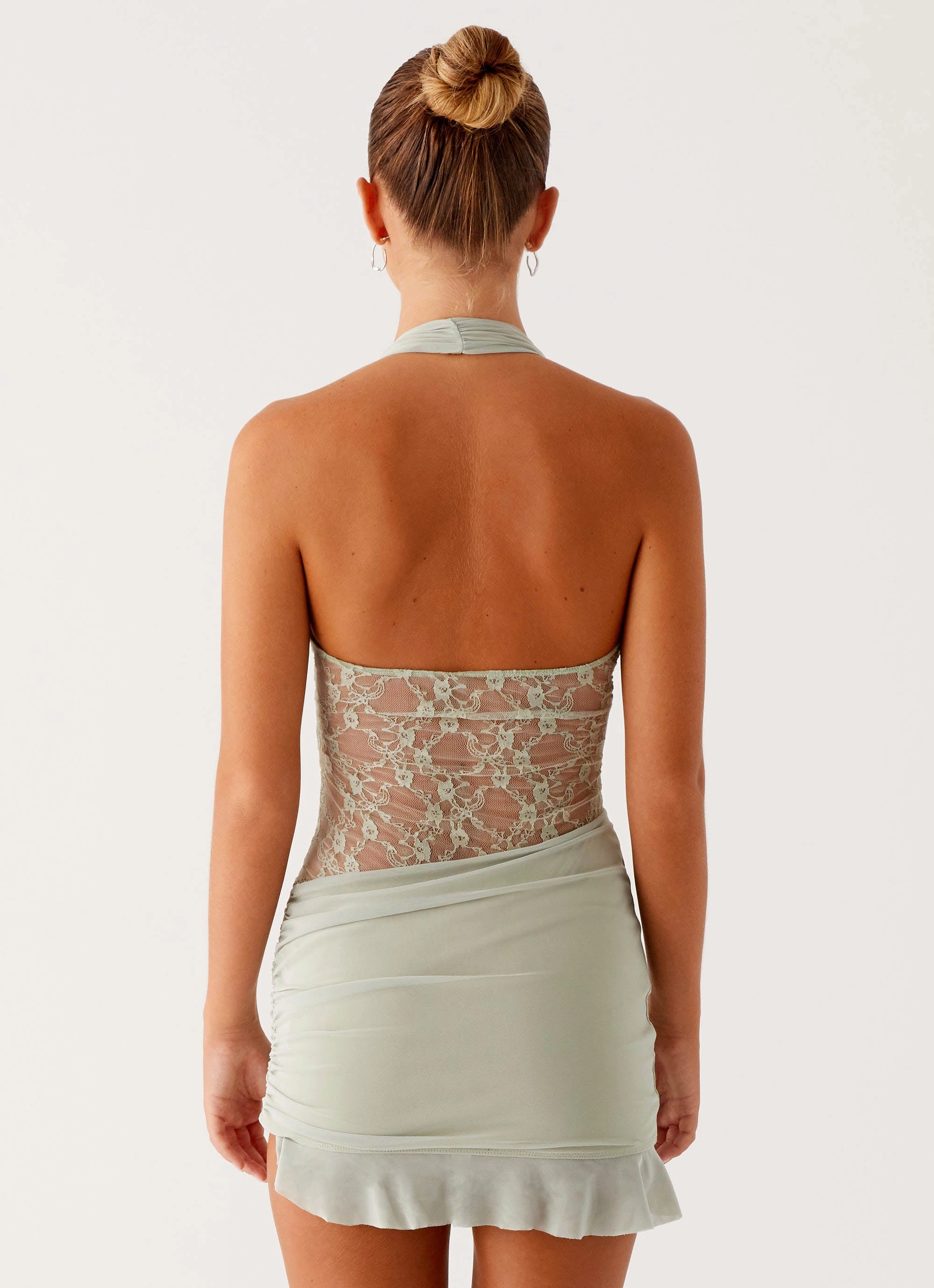 Aesthetic Fit Classic Comfort Tate Mesh Mini Dress - Sage