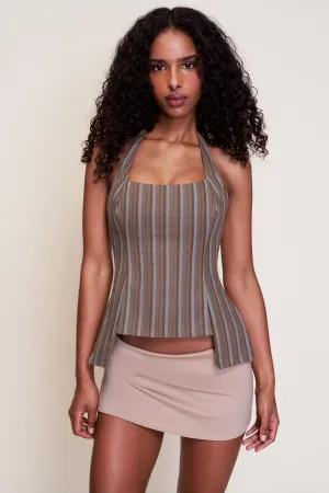Carine Halter Top Heat Regulating Fabric Laser Cut Edges