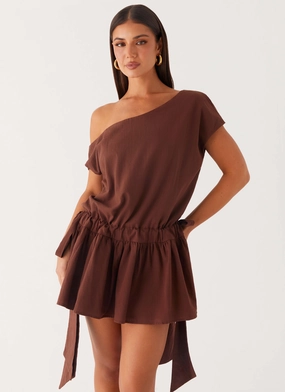 Body Ease Ettie Mini Dress - Chocolate