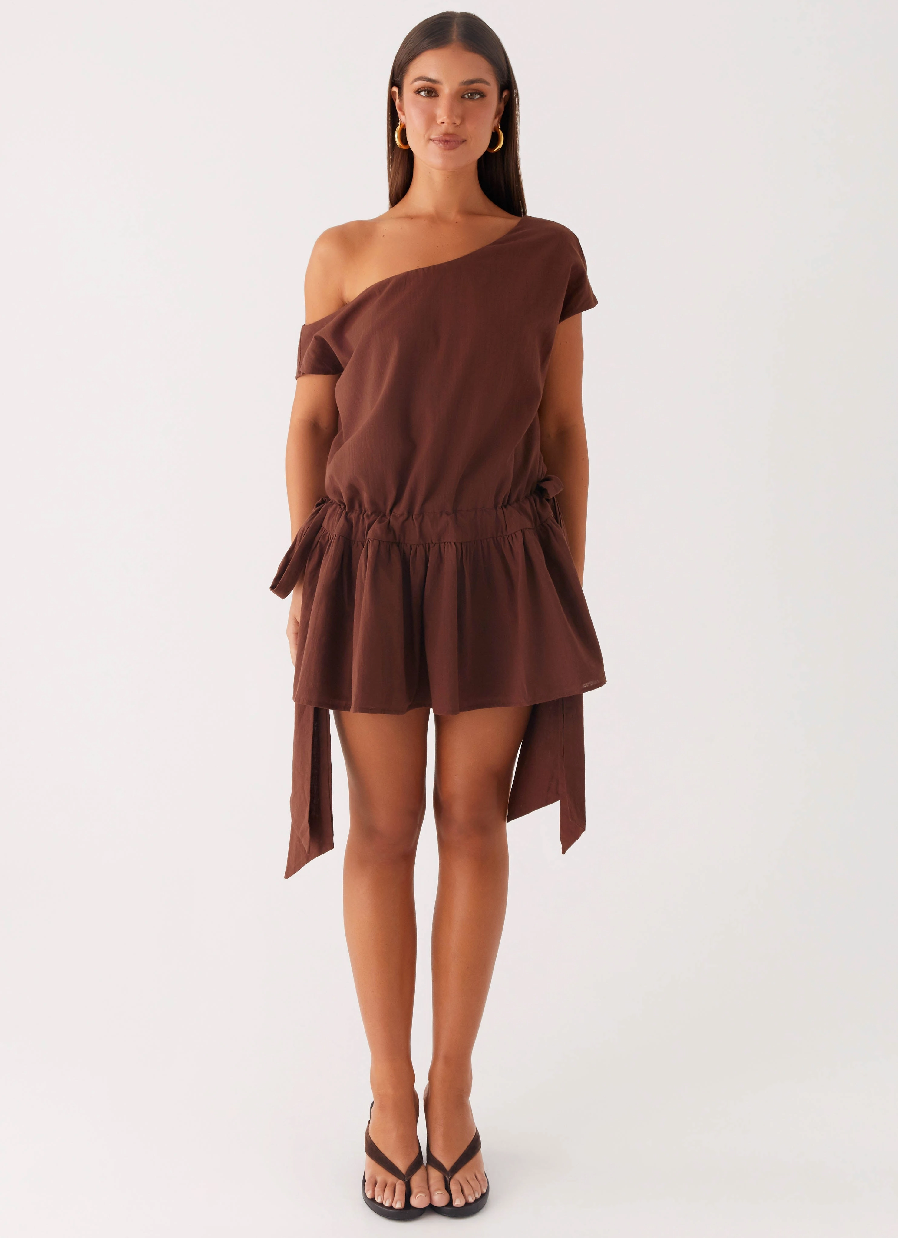 Classic Grace Comfy Style Ettie Mini Dress - Chocolate
