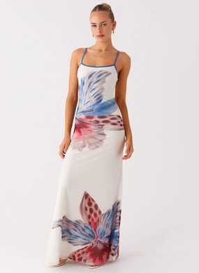 Everett Maxi Dress - White Sea Bloom Minimal Core