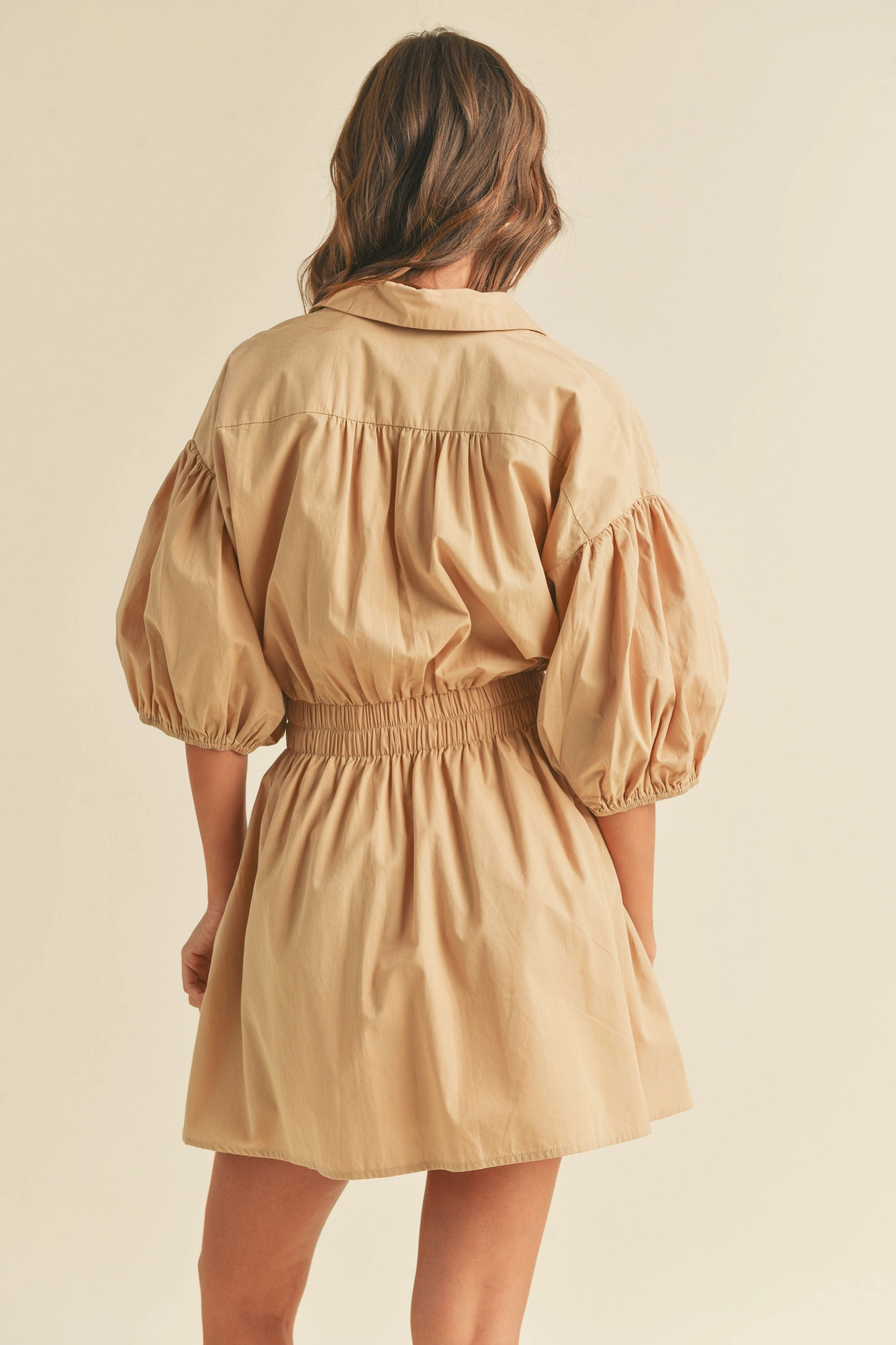 WaterRepellentCoating Evie Poplin Dress - Taupe