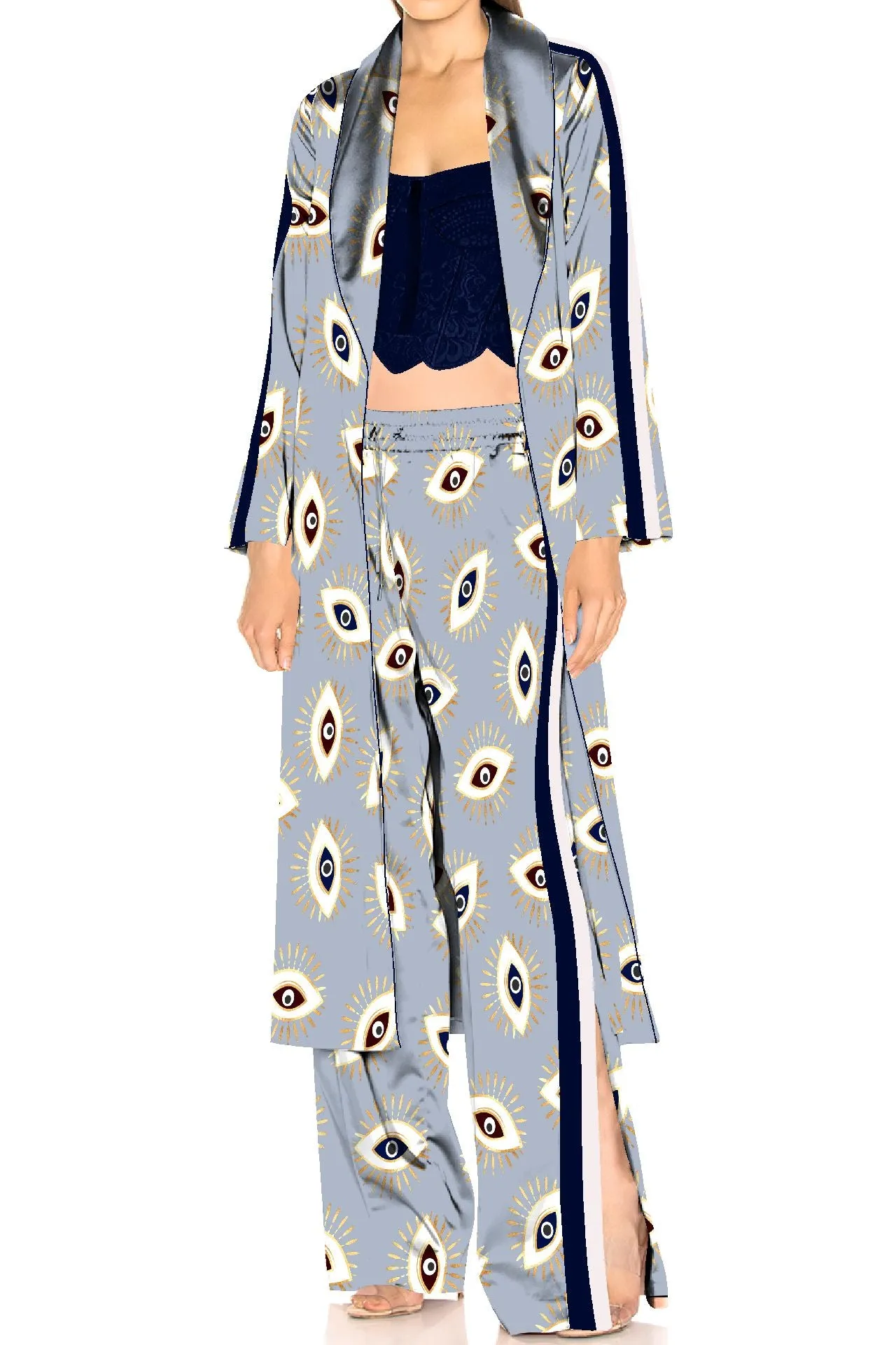 Evil Eye Grey Luxury Loungewear Women's