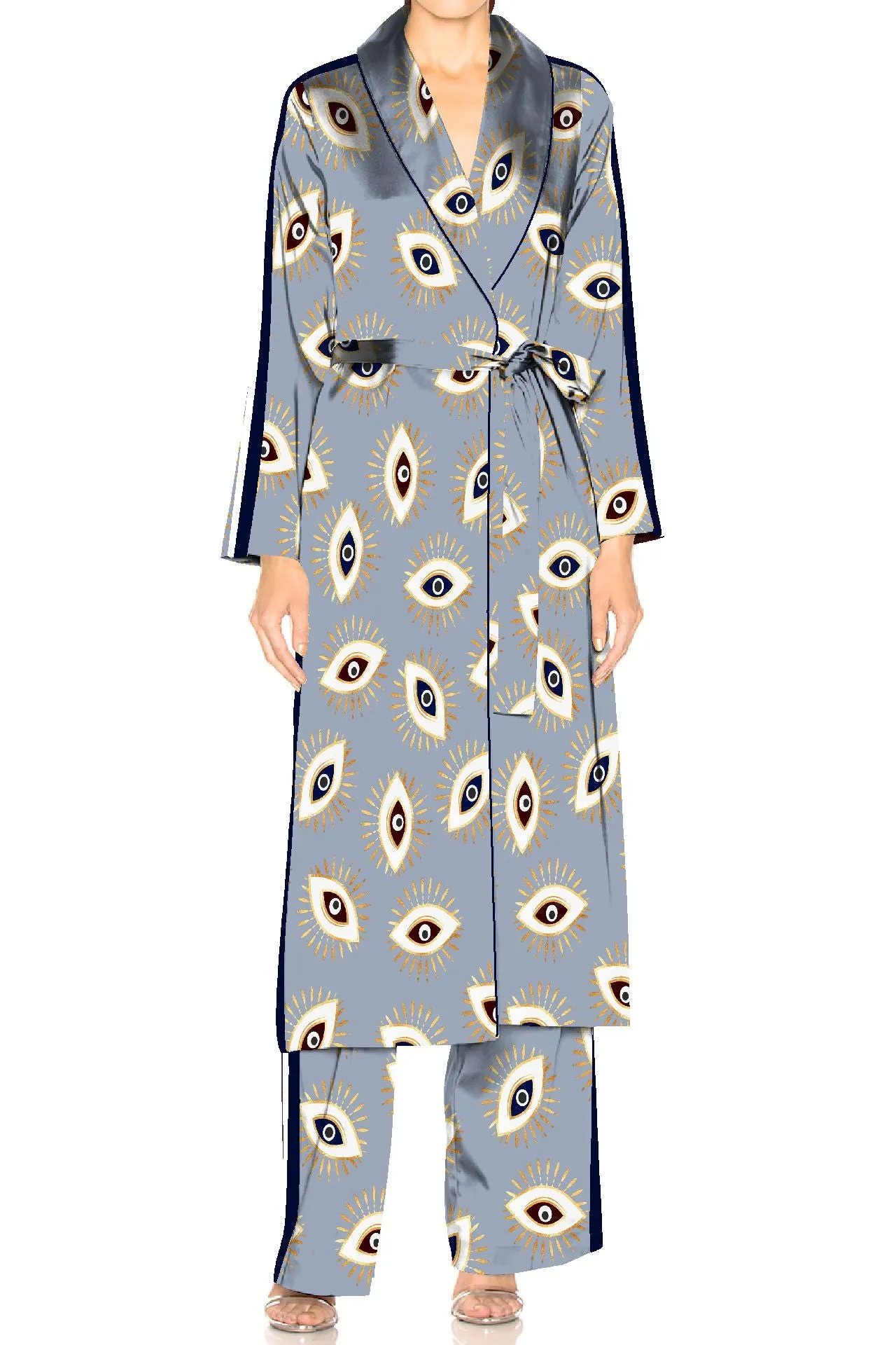 Evil Eye Grey Luxury Loungewear Women's