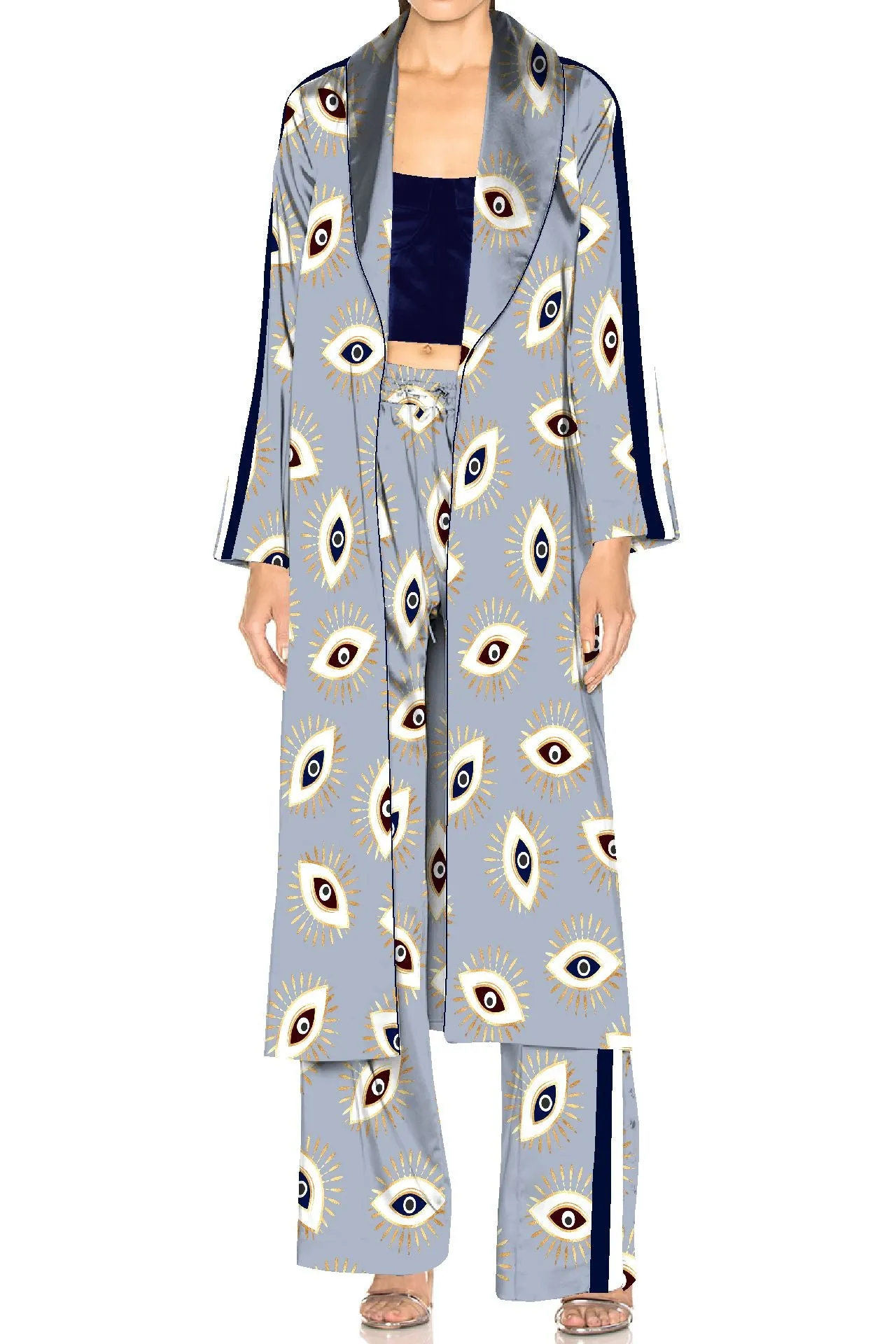 Evil Eye Grey Luxury Loungewear Women's
