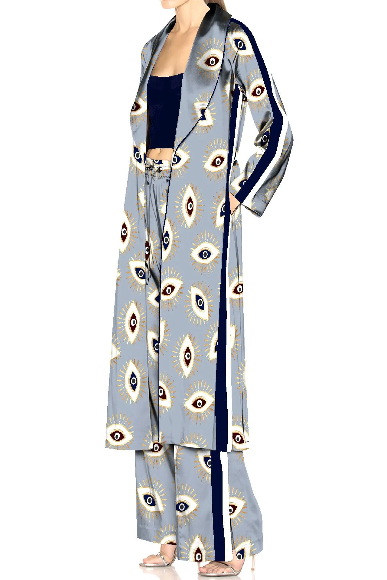 Evil Eye Grey Luxury Loungewear Women's