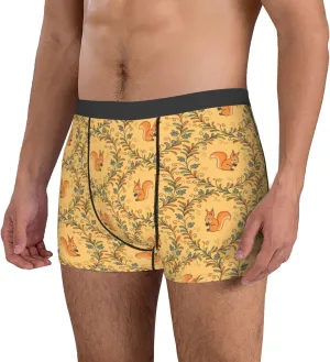 Exotic cute cartoon squirrel Mens Underwear Boxer Briefs, Comfort Breathable Boxers For Men Regular