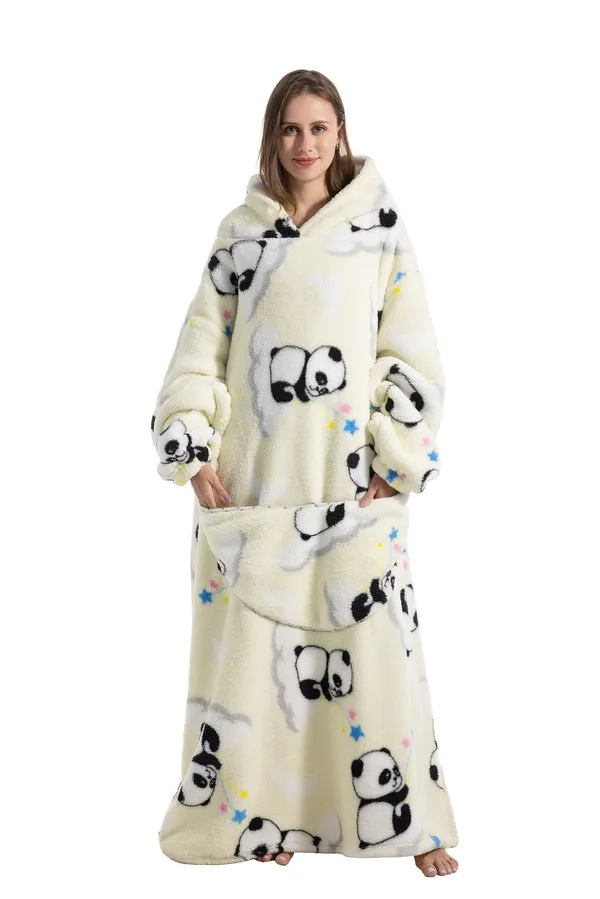 Extra Long Hooded Wearable Blanket