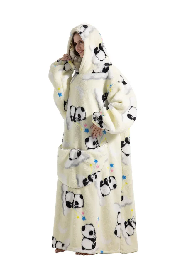 Extra Long Hooded Wearable Blanket