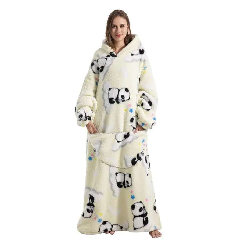 Extra Long Hooded Wearable Blanket