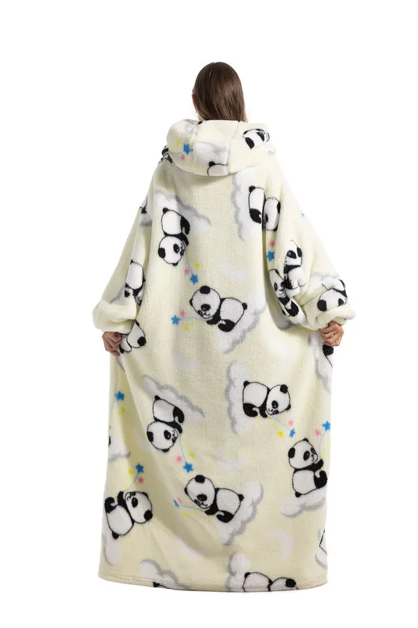 Extra Long Hooded Wearable Blanket