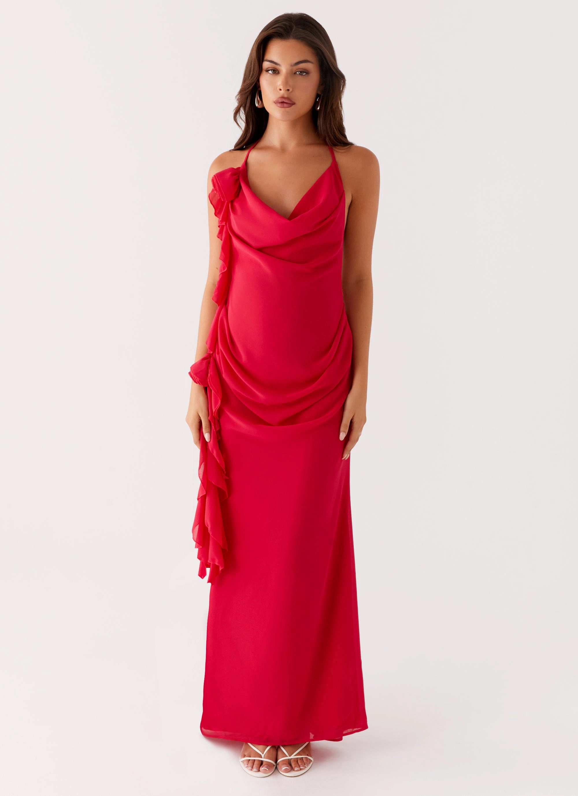 Effortless Tailoring Everyday Look Diedre Rose Strappy Maxi Dress - Raspberry