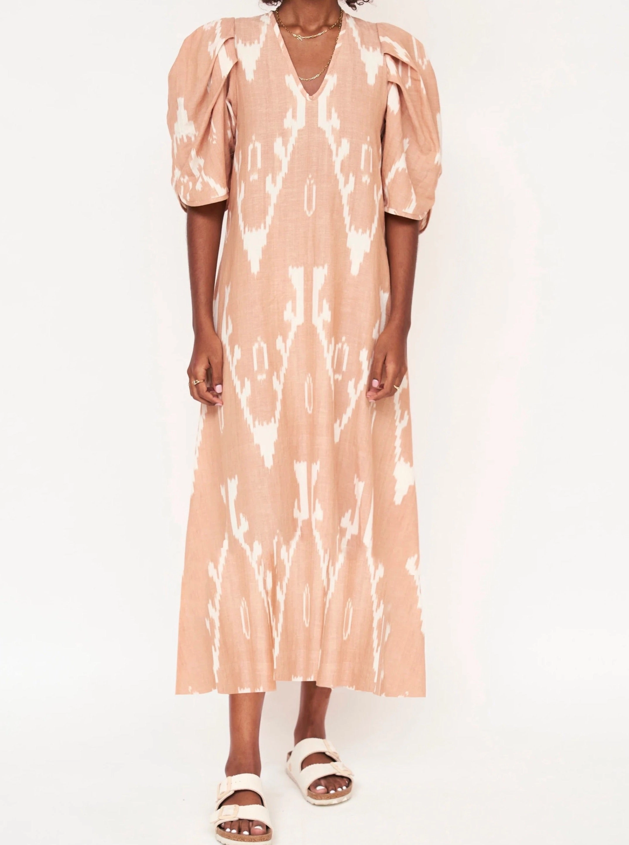 Mirth Cassis in Conch Ikat/ Flat Hem Refined Style Stream Cut