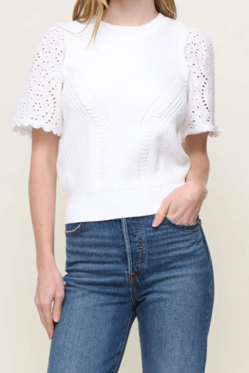Eyelet Sleeve Sweater SolarReflectiveFinish AbrasionResistant Finish