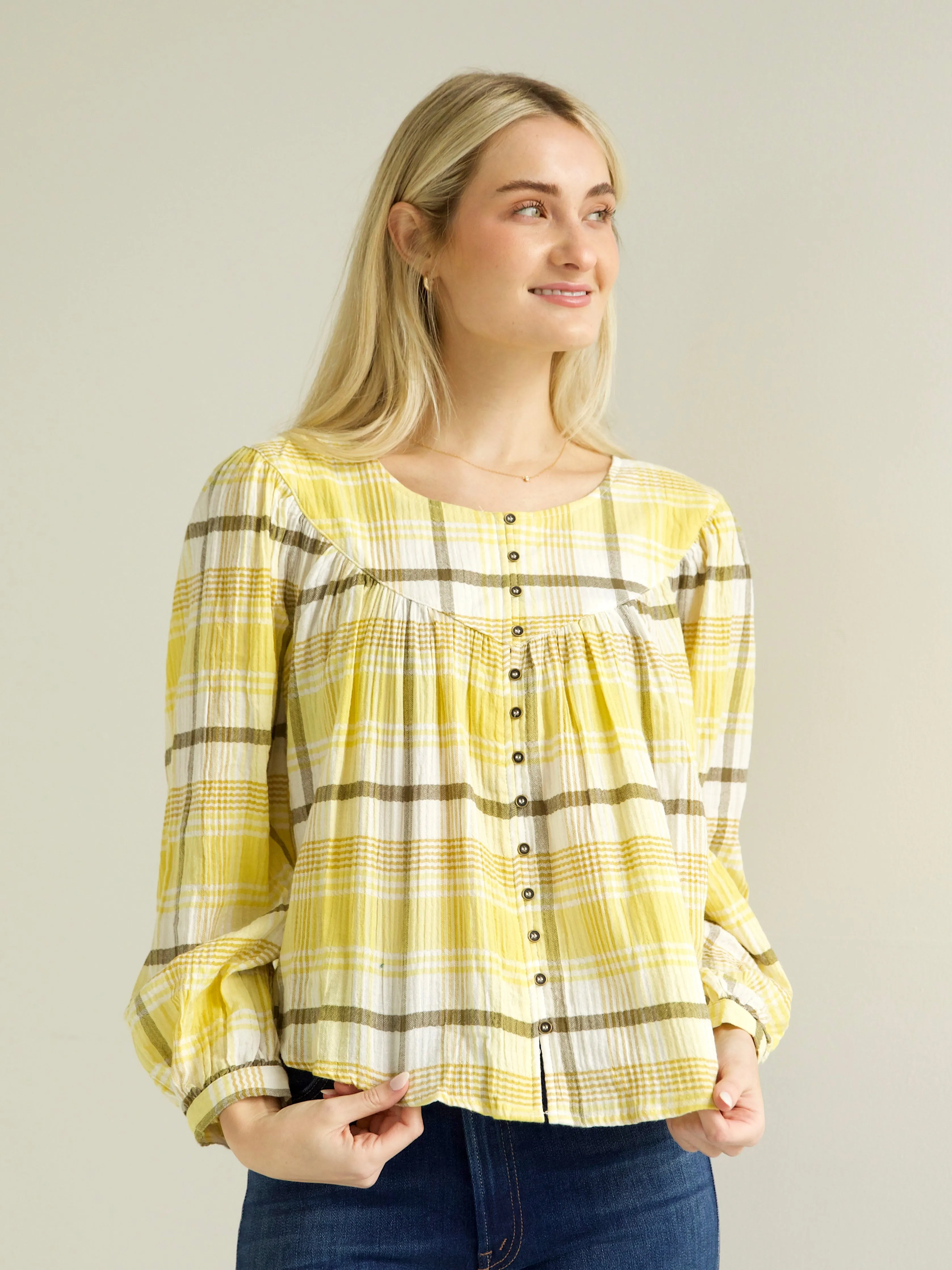 Felicity Plaid Blouse UltraSoft Lining